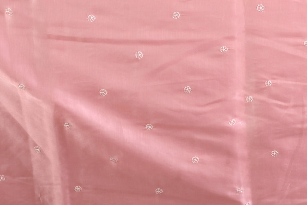 Baby Pink Semi Tussar Saree With Blouse Piece