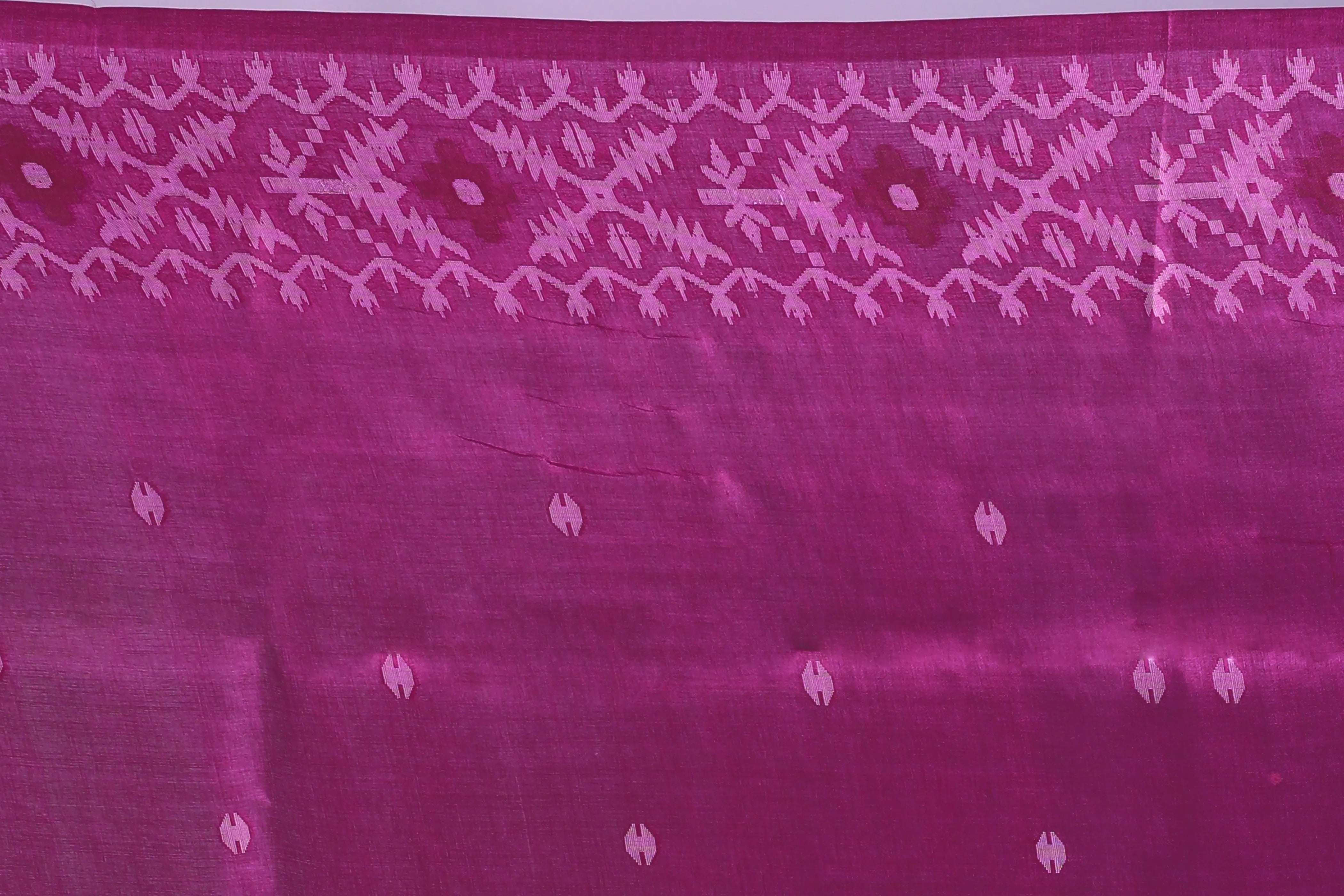 Purplish Wine Tussar Jamdani Saree With Blouse Piece