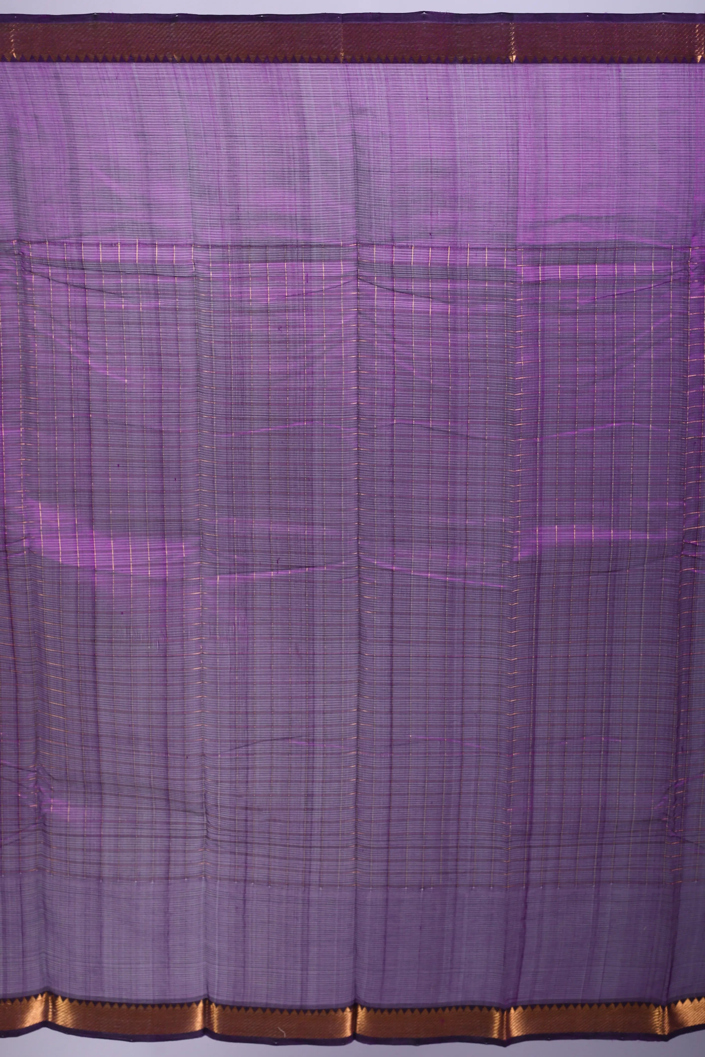 Purple Mangalgiri Silk Saree With Blouse Piece