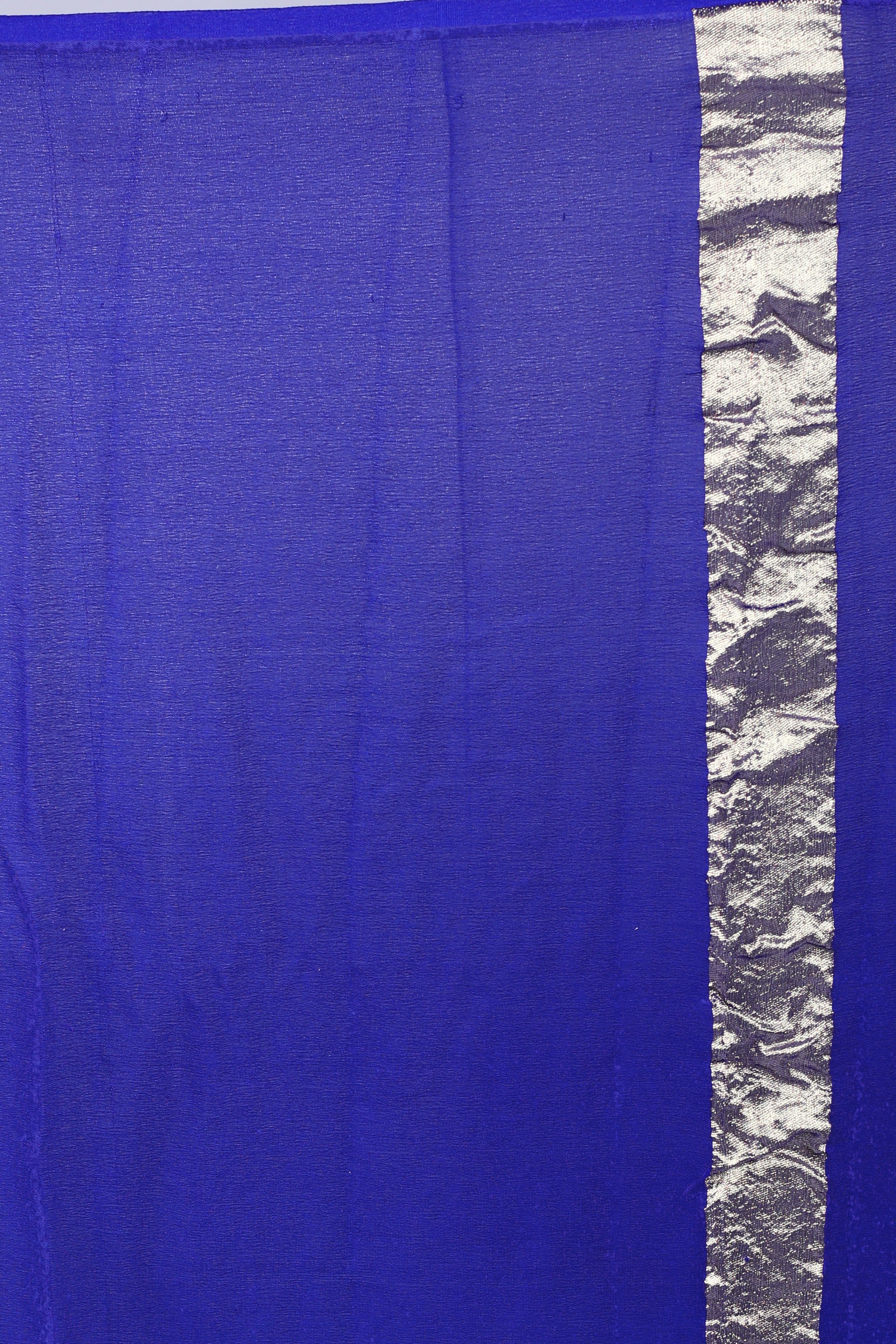 Navy Blue Khaddi Banarasi Saree With Blouse Piece
