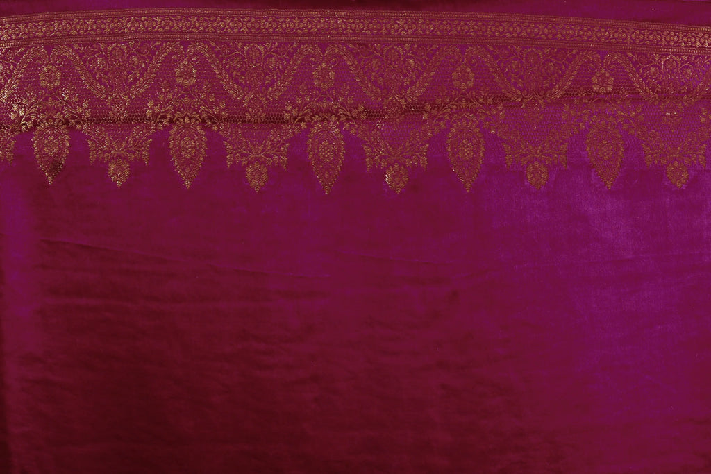 Wine Semi Mashru Saree With Blouse Piece