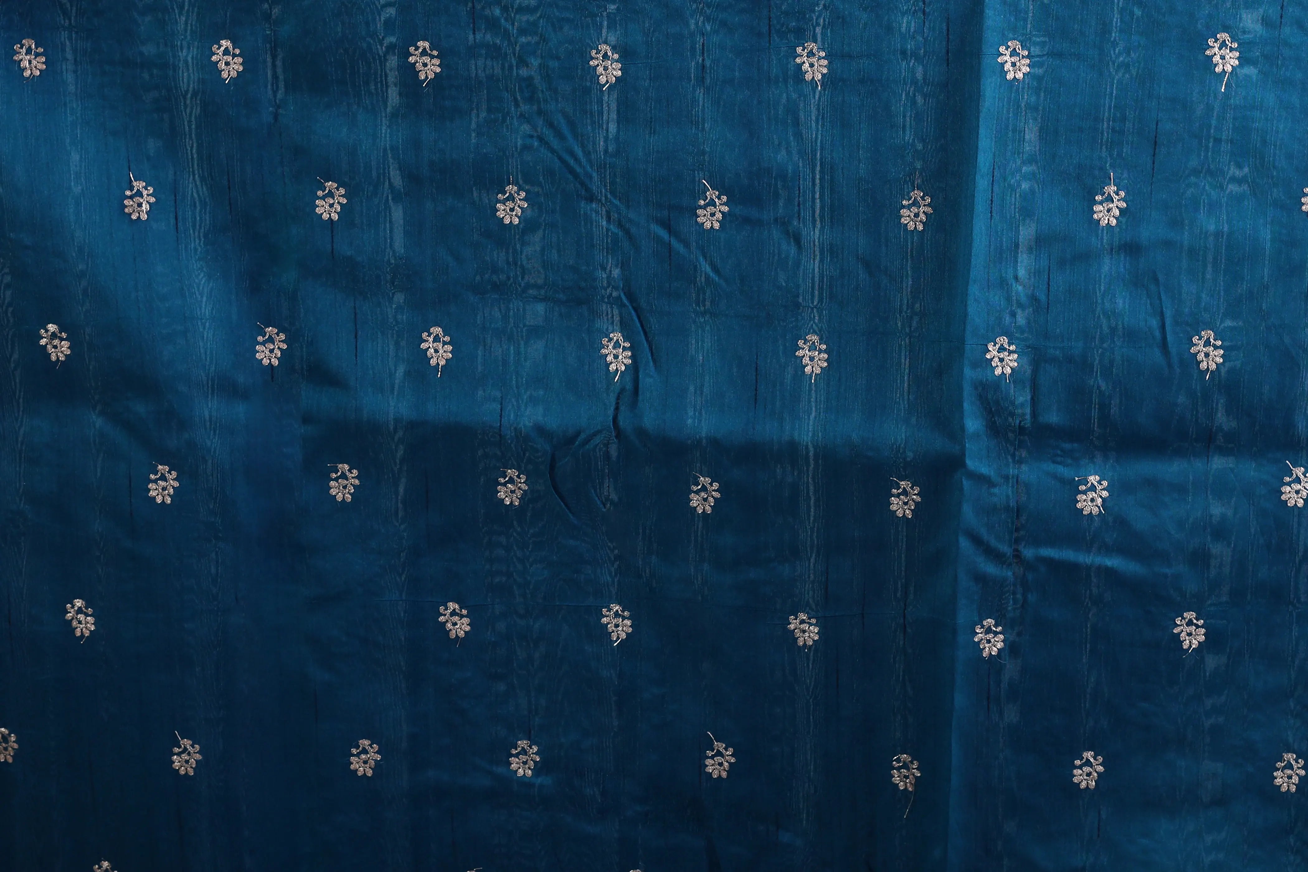 Peacock Blue Blended Tussar Semi Tussar Saree With Blouse Piece