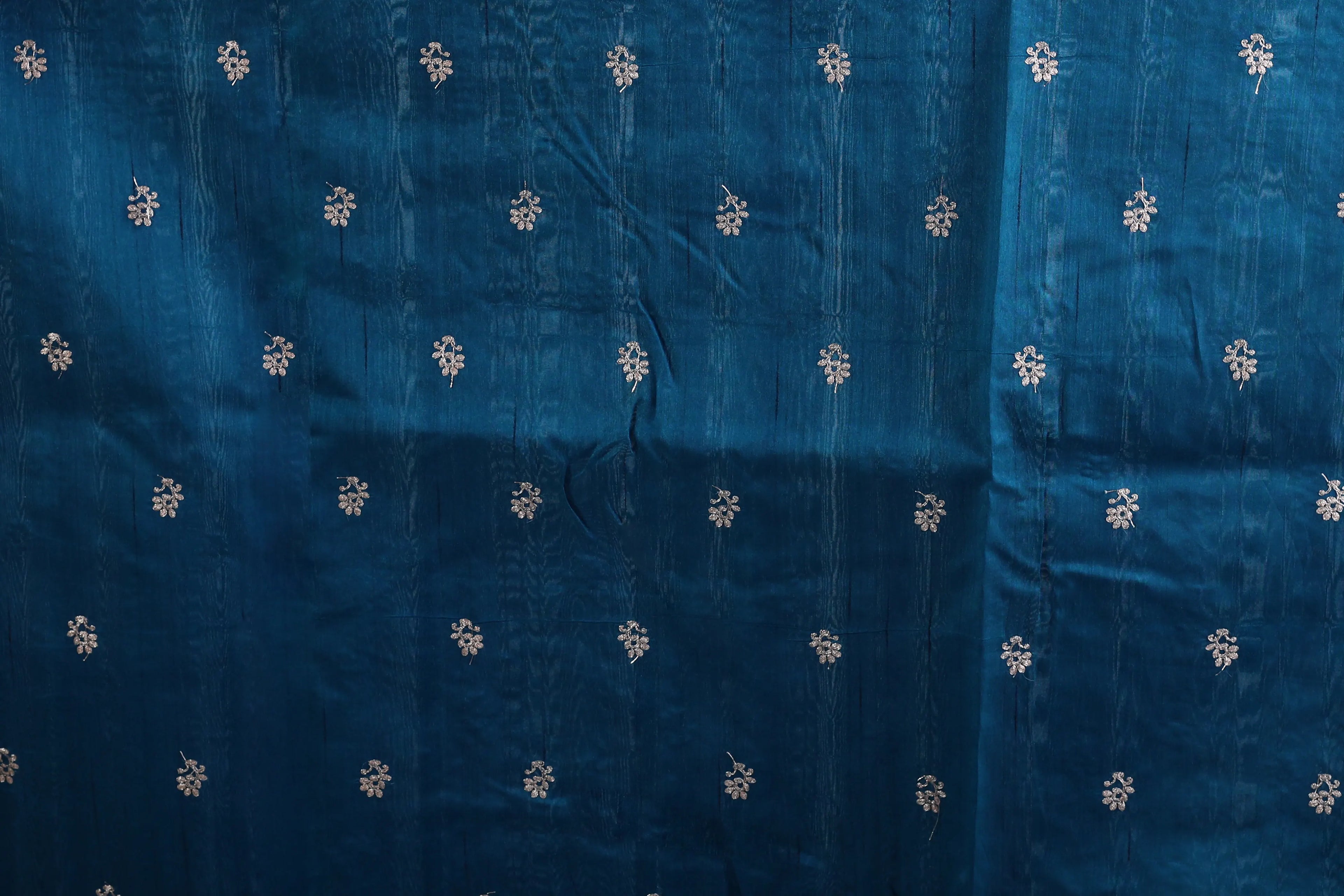 Peacock Blue Blended Semi Tussar Saree With Blouse Piece