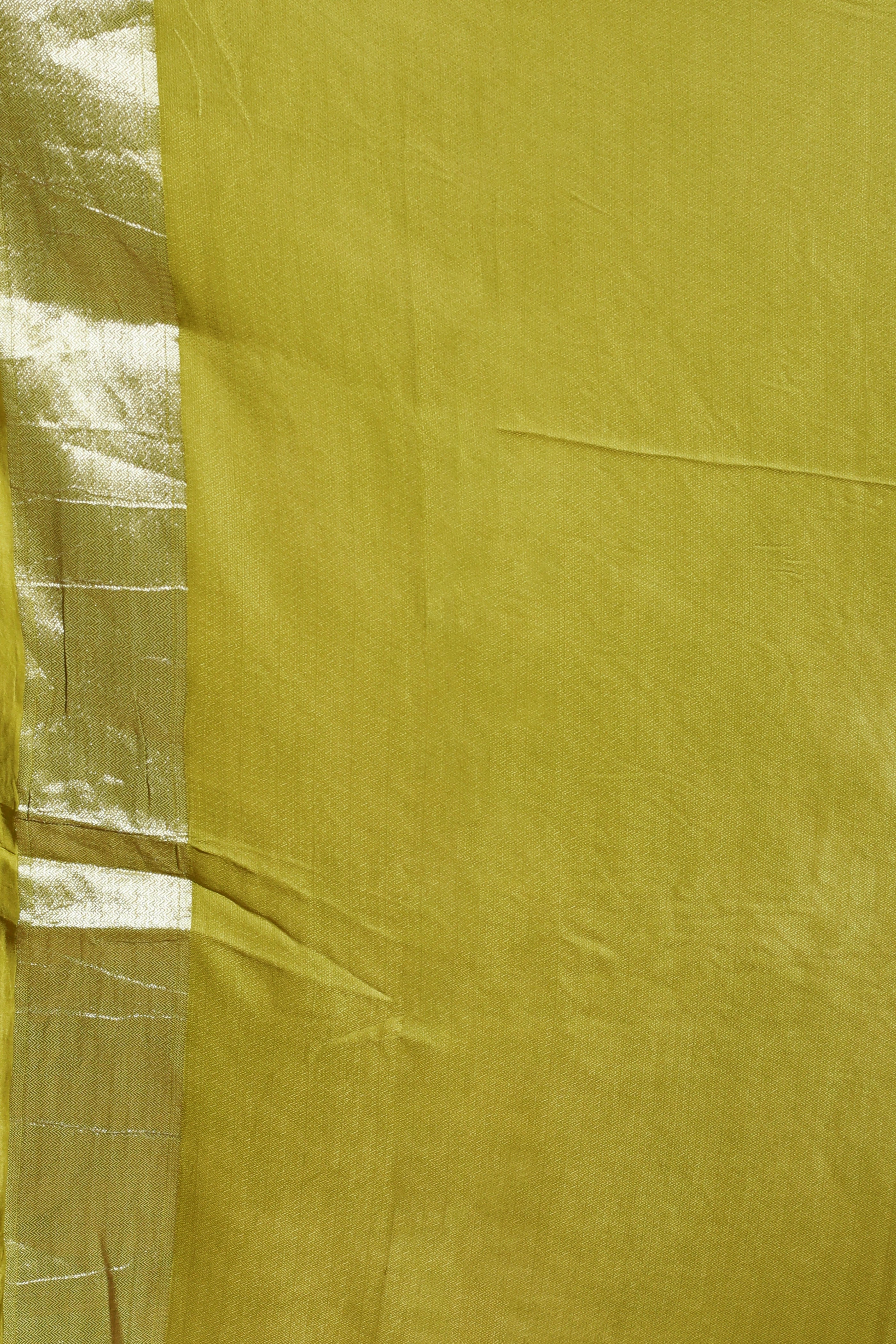 Lemon Semi Mashru Saree With Blouse Piece