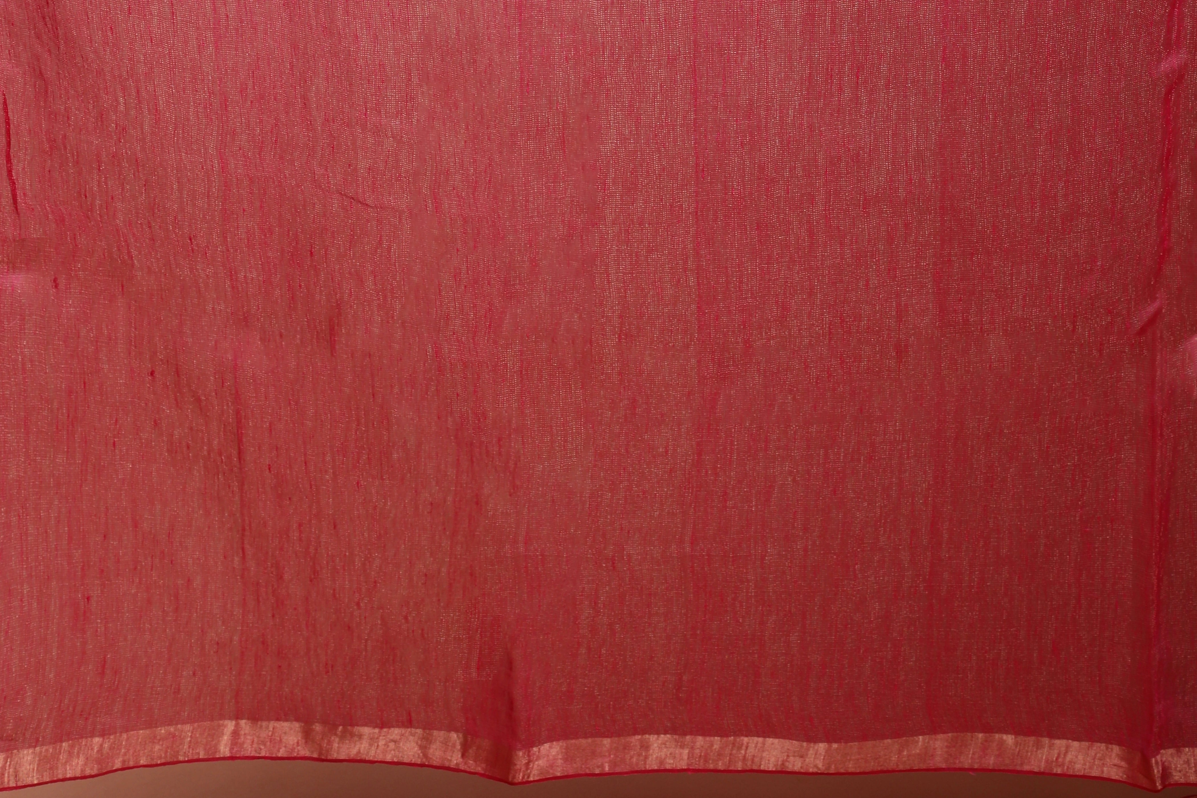 Rani Linen Tissue Saree With Blouse Piece