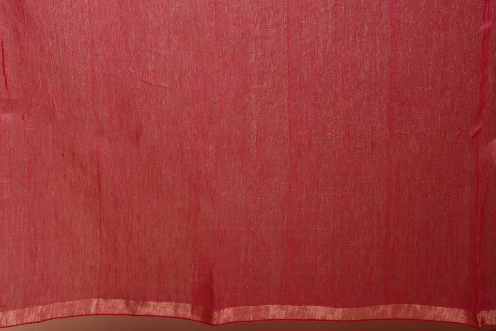Rani Linen Tissue Saree With Blouse Piece
