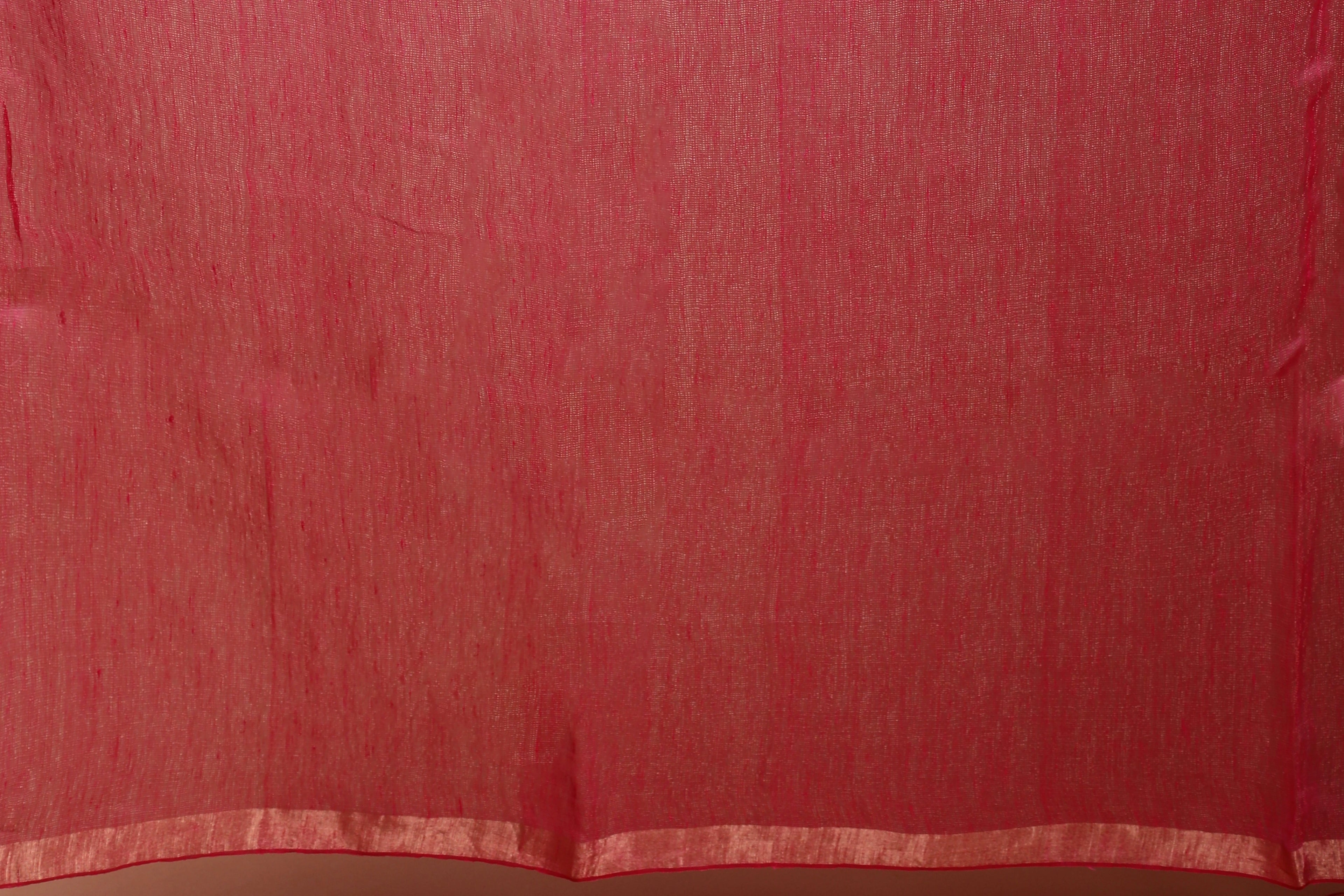 Rani Linen Tissue Saree With Blouse Piece