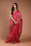 Rani Linen Tissue Saree With Blouse Piece