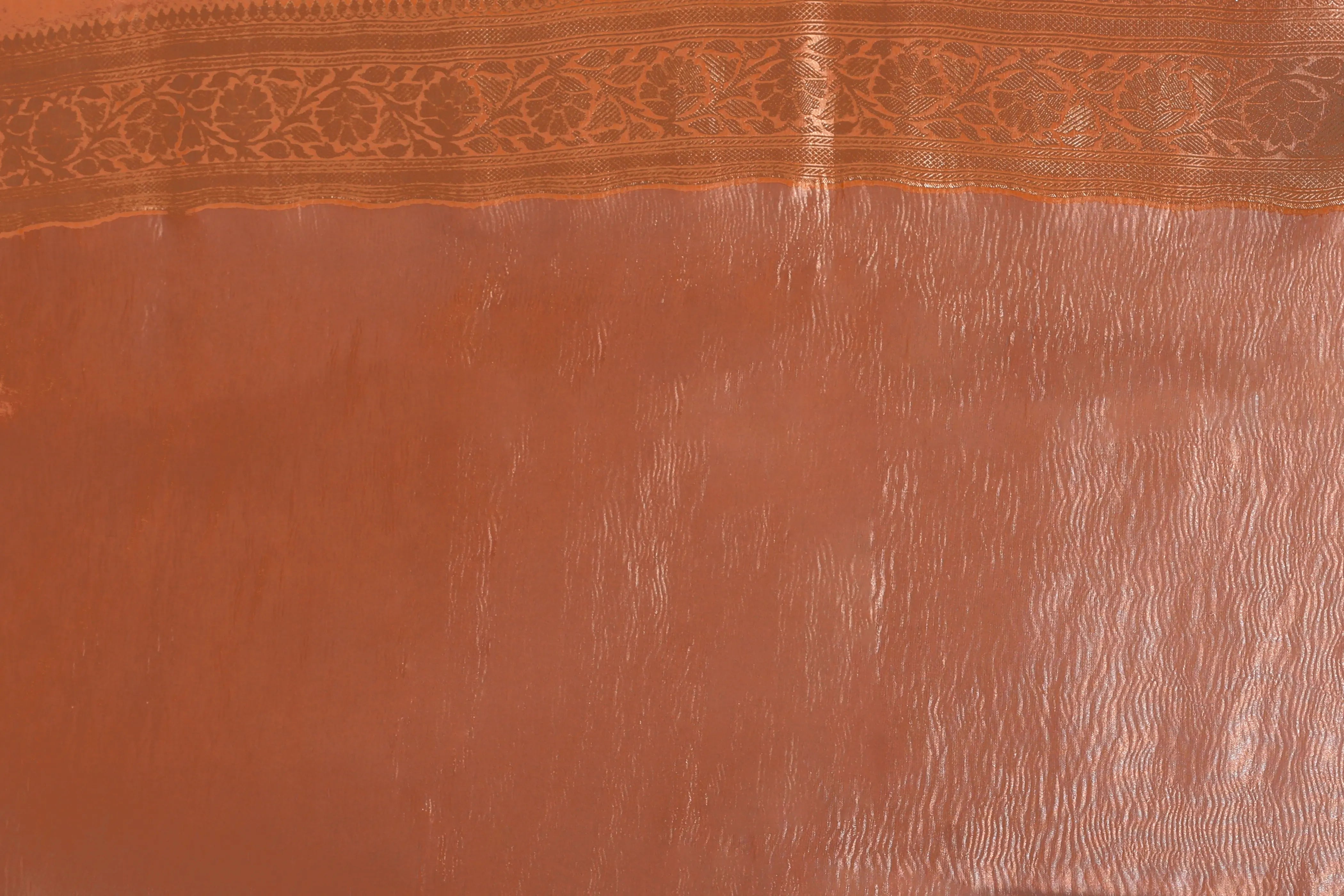 Orange Blended Tissue Banarasi Saree With Blouse Piece