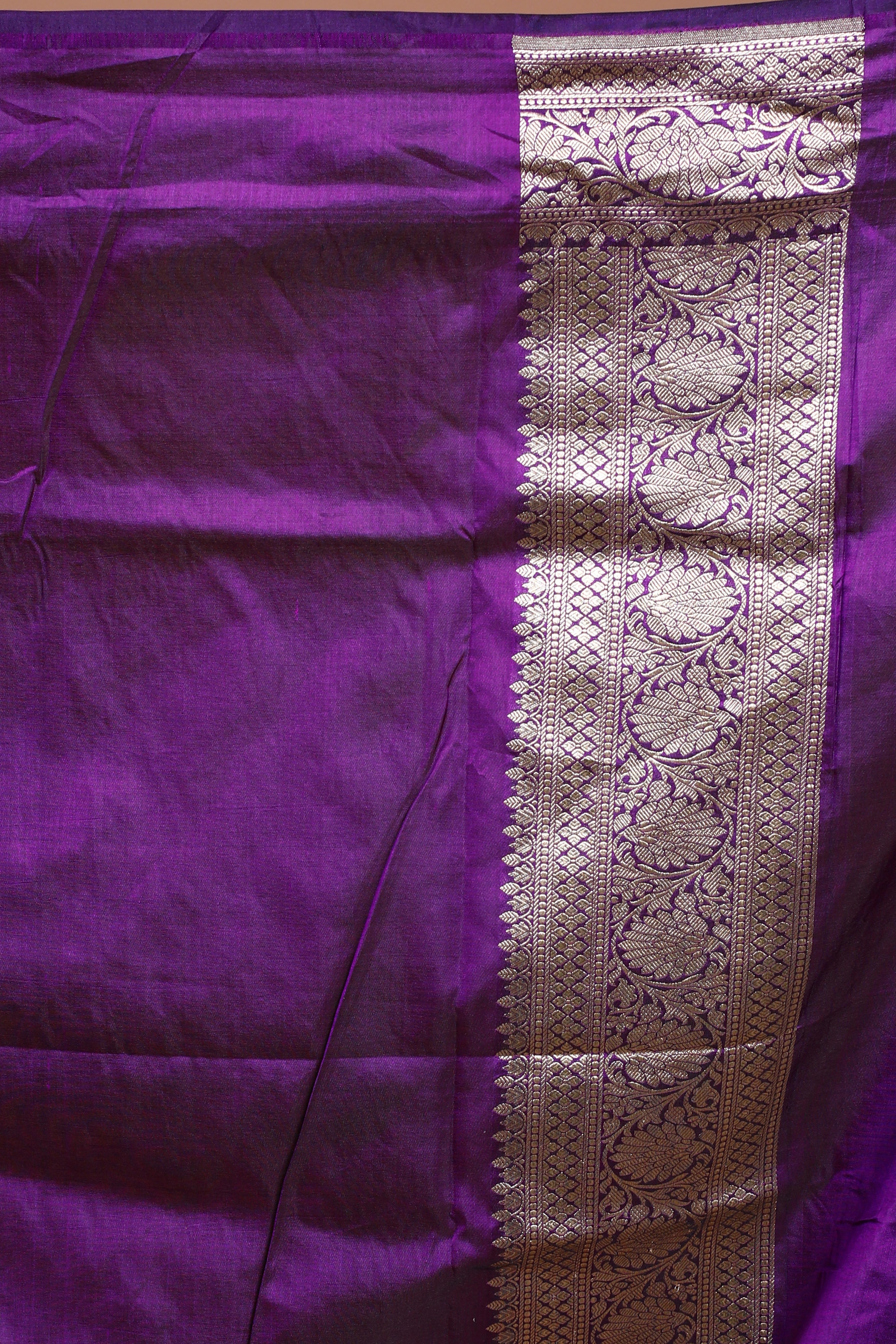 Purple Exclusive Katan Zardosi Work Saree With Blouse Piece