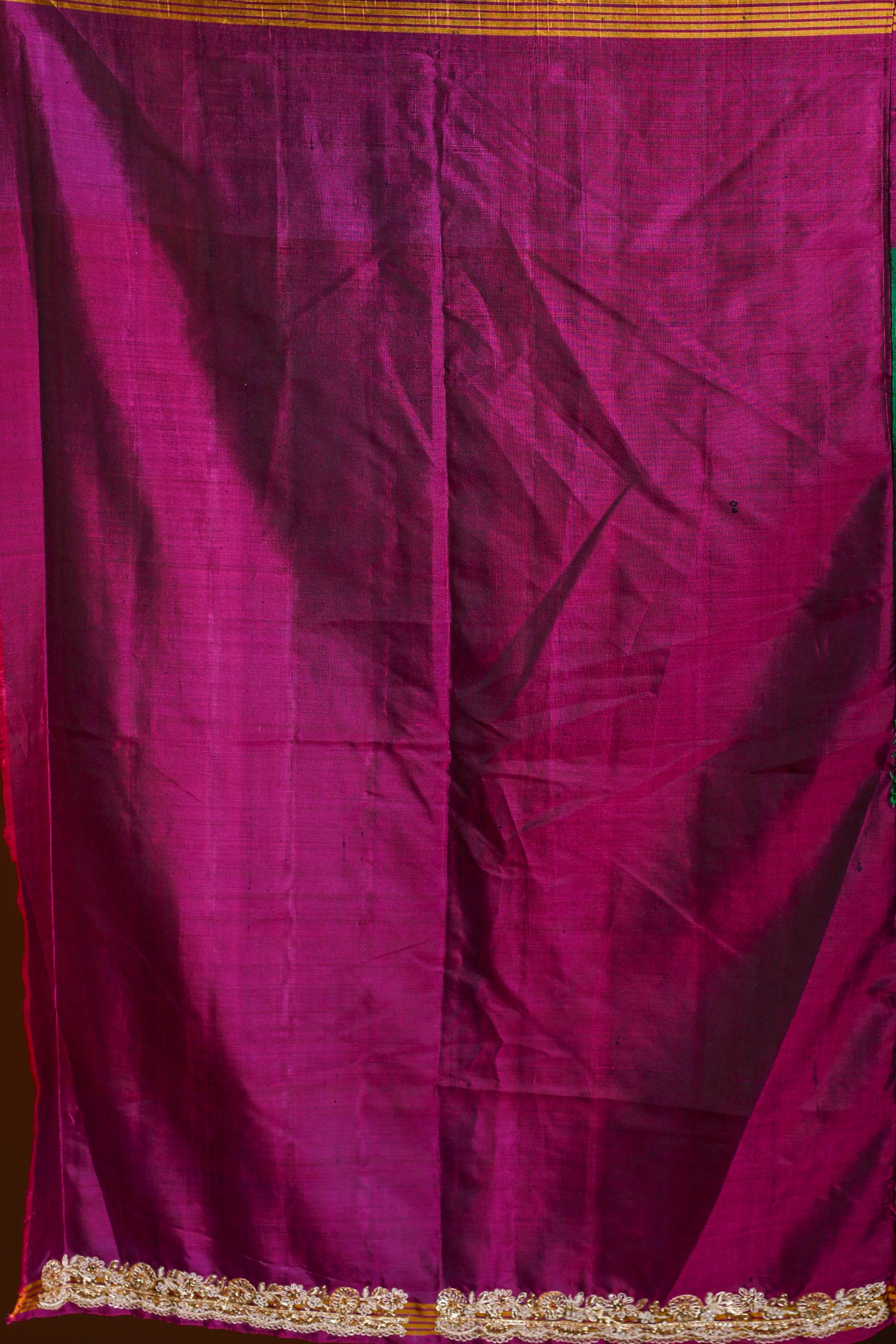 Green Exclusive Patola Zardosi Work Saree With Blouse Piece
