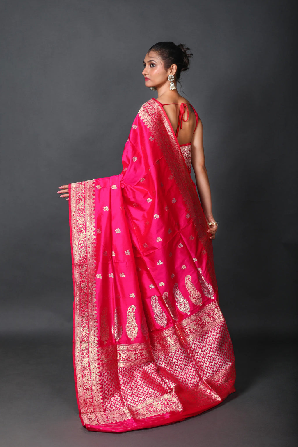 Rani Katan Banarasi Saree With Blouse Piece