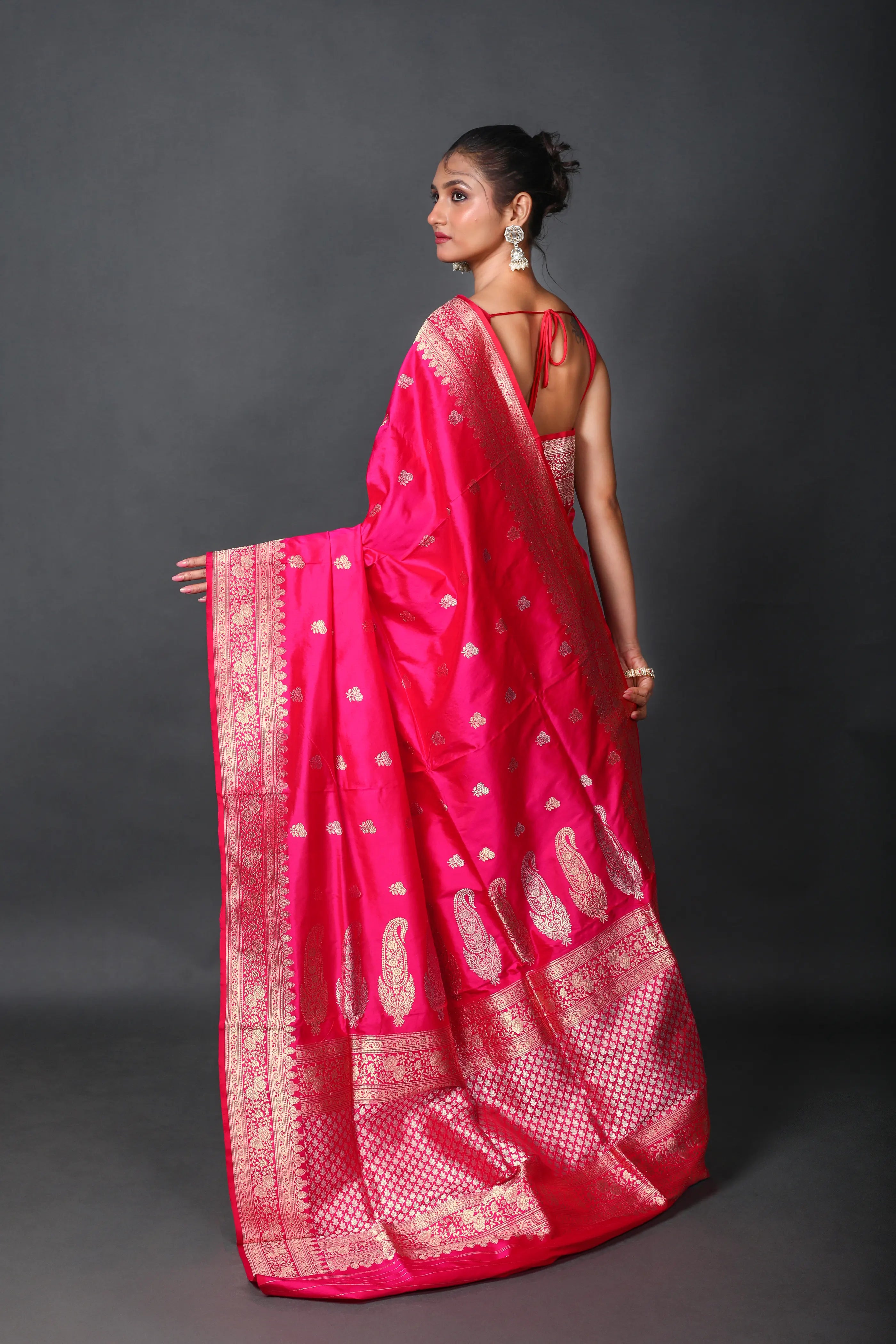 Rani Katan Banarasi Saree With Blouse Piece