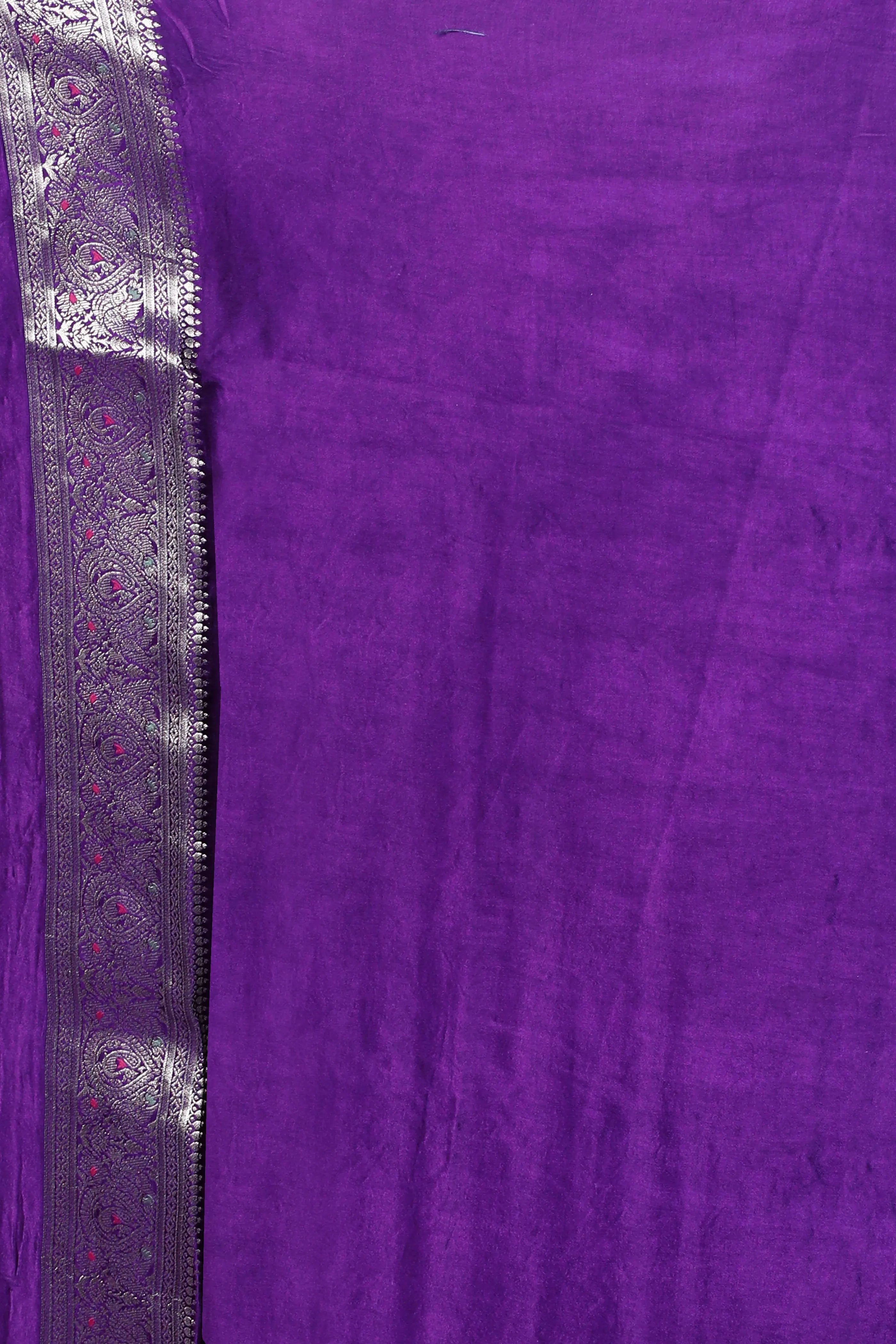 Purple Semi Mashru Saree With Blouse Piece