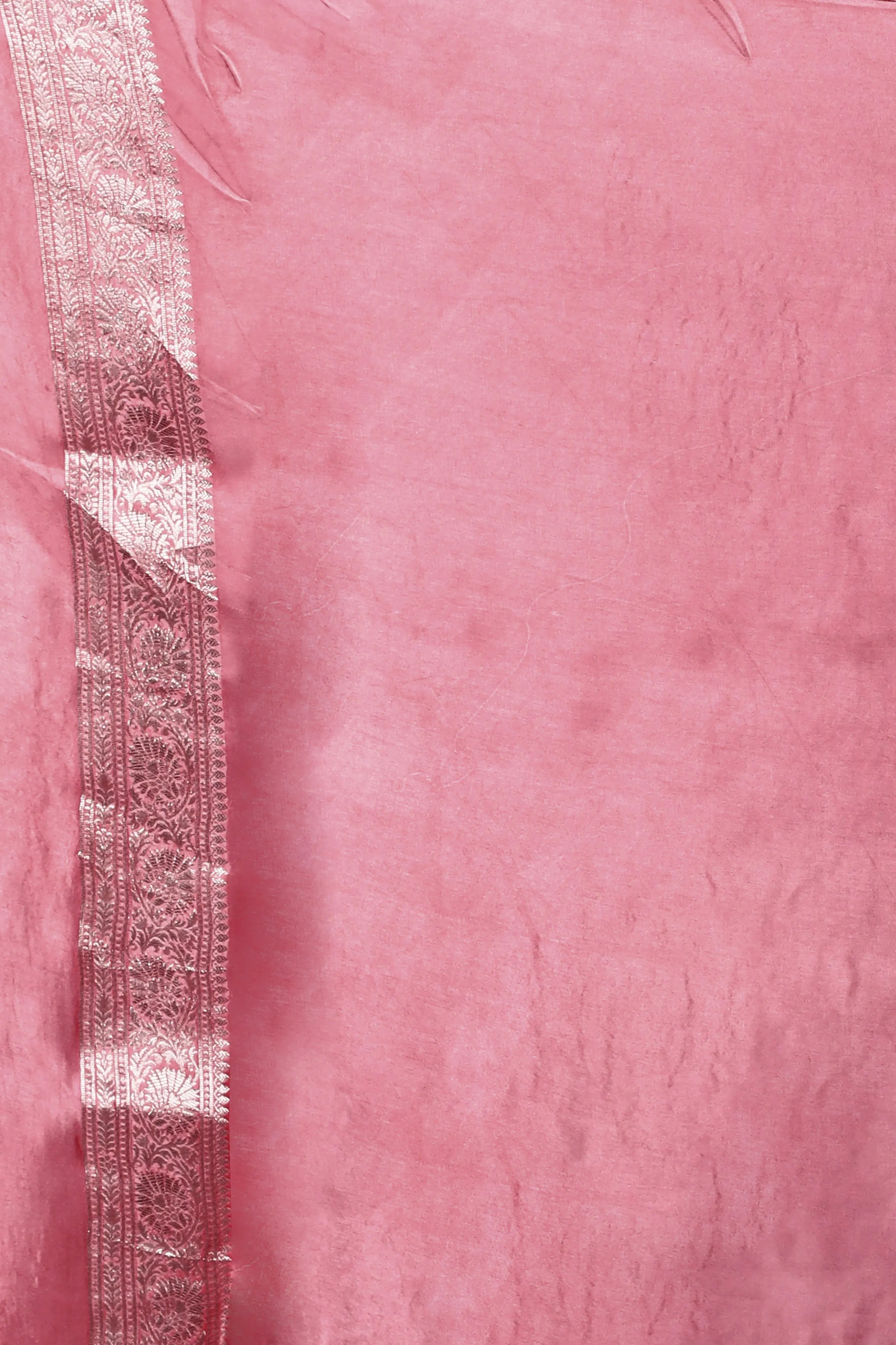 Baby Pink Semi Mashru Saree With Blouse Piece
