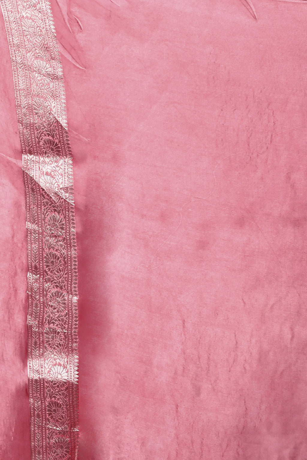 Baby Pink Semi Mashru Saree With Blouse Piece