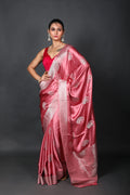 Baby Pink Semi Mashru Saree With Blouse Piece