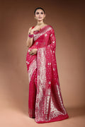 Fuchsia Pink Semi Khaddi Saree With Blouse Piece
