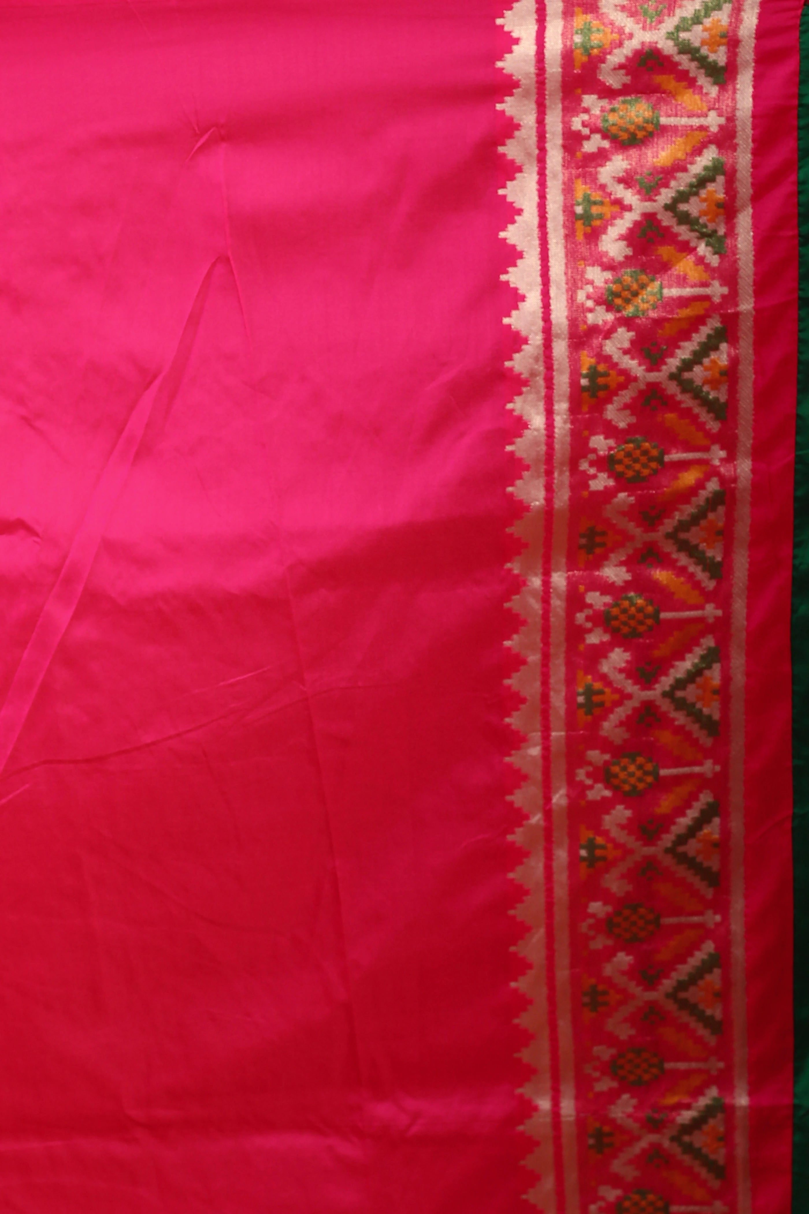 Green Semi Patola Saree With Blouse Piece
