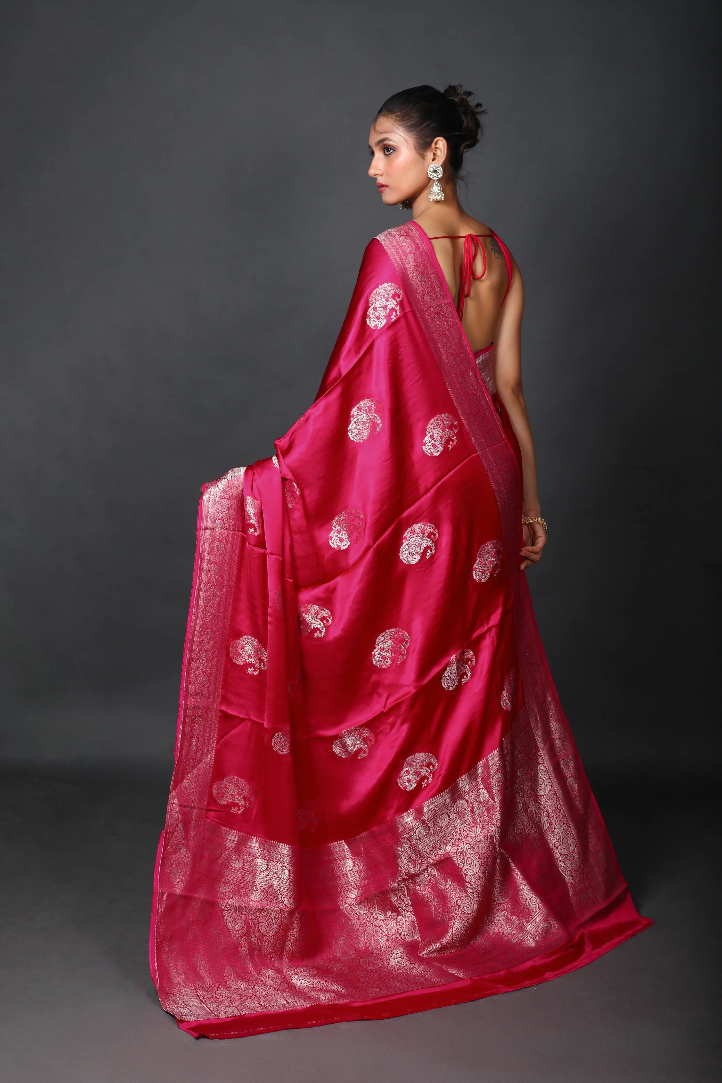 Rani Semi Mashru Saree With Blouse Piece
