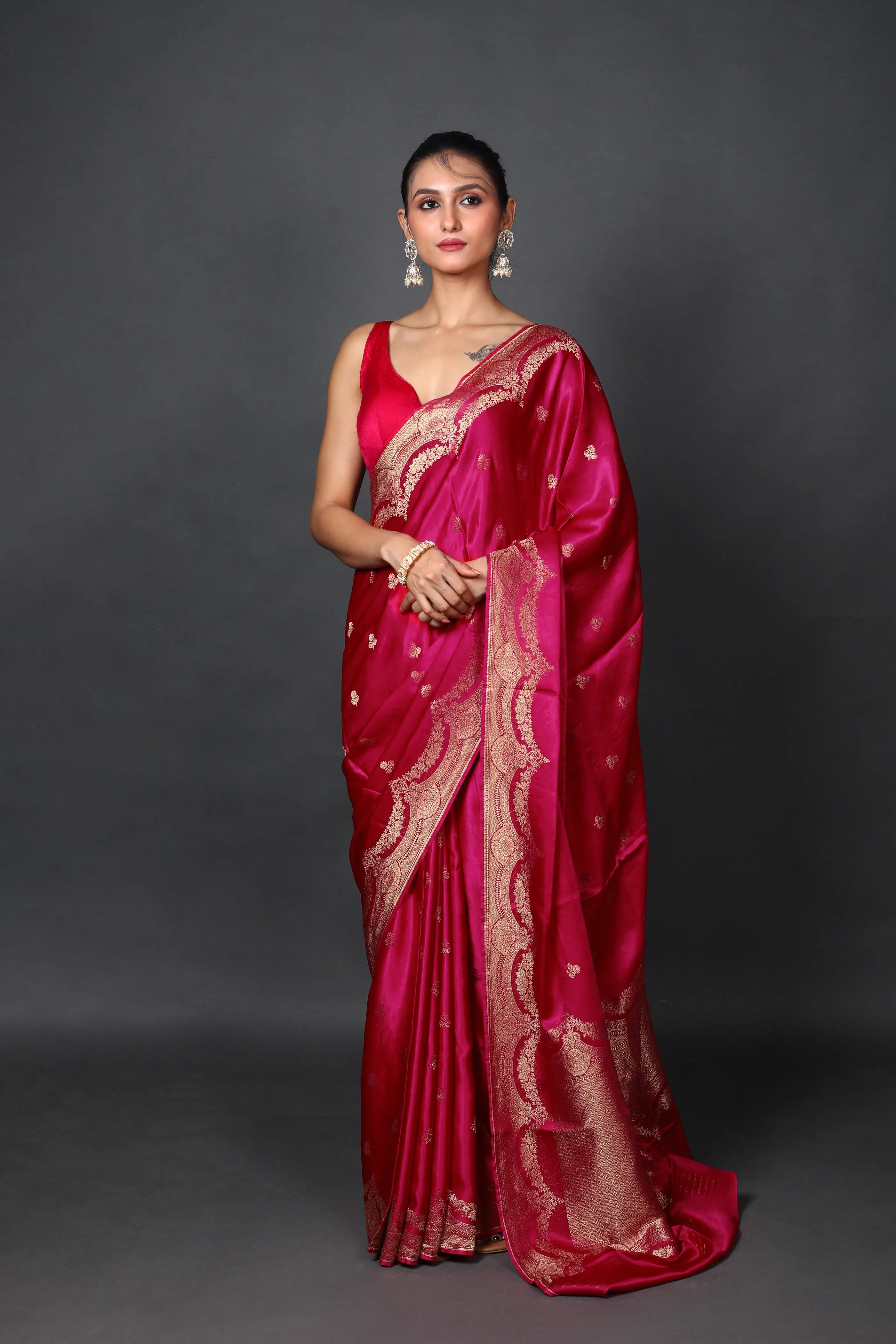 Rani Semi  Mashru Saree With Blouse Piece