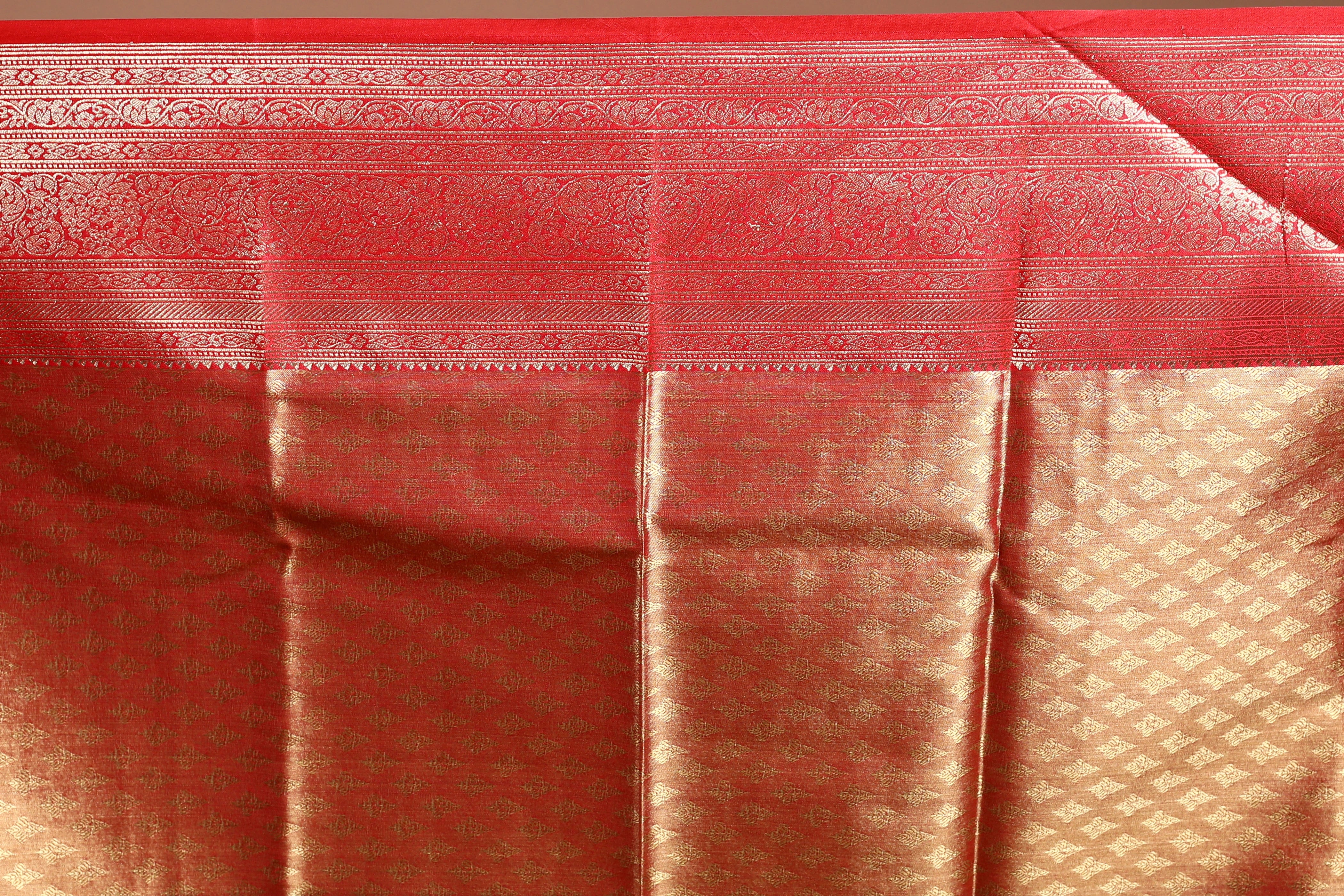 Golden Semi Tissue Kanjivaram Saree With Blouse Piece