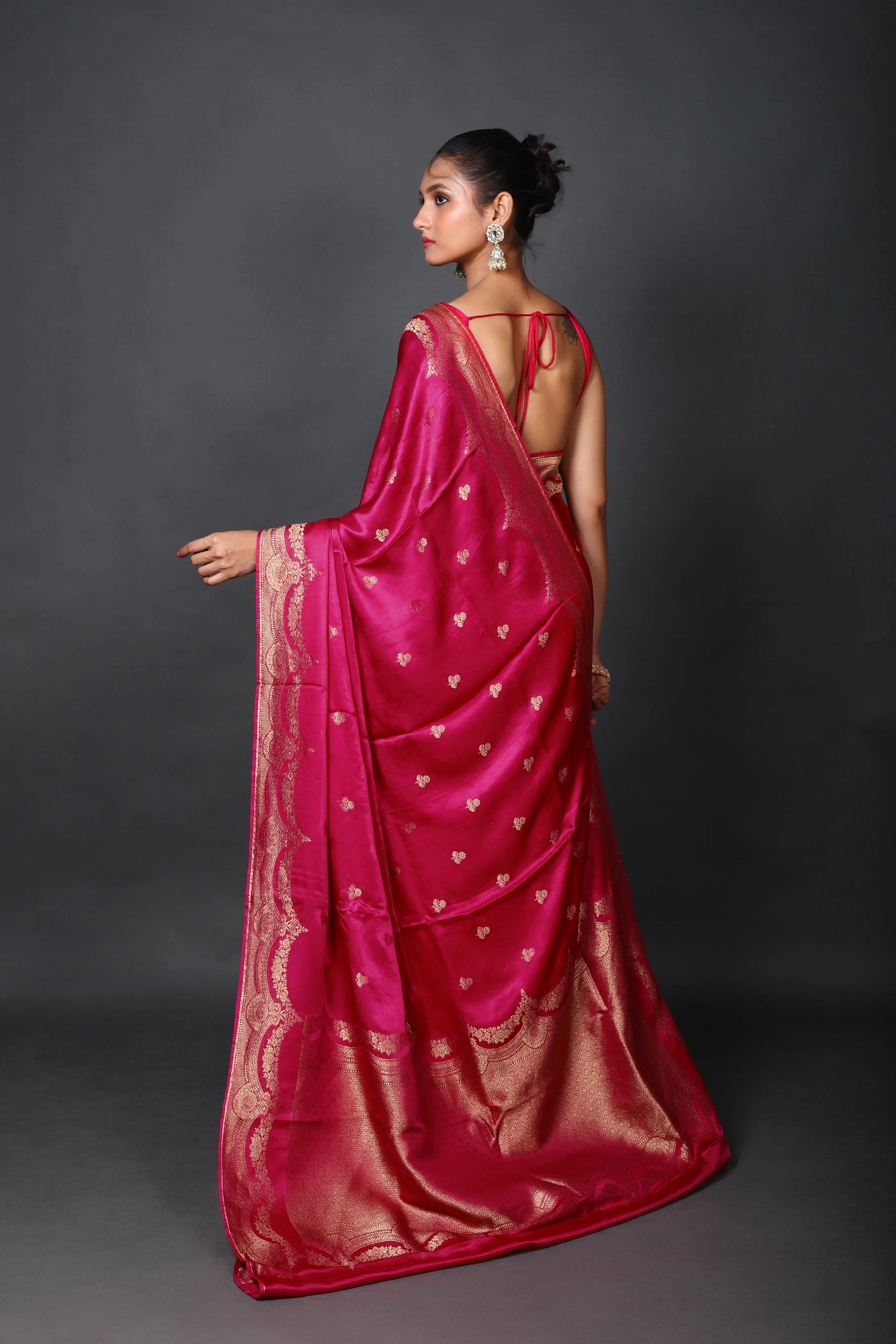Rani Semi  Mashru Saree With Blouse Piece