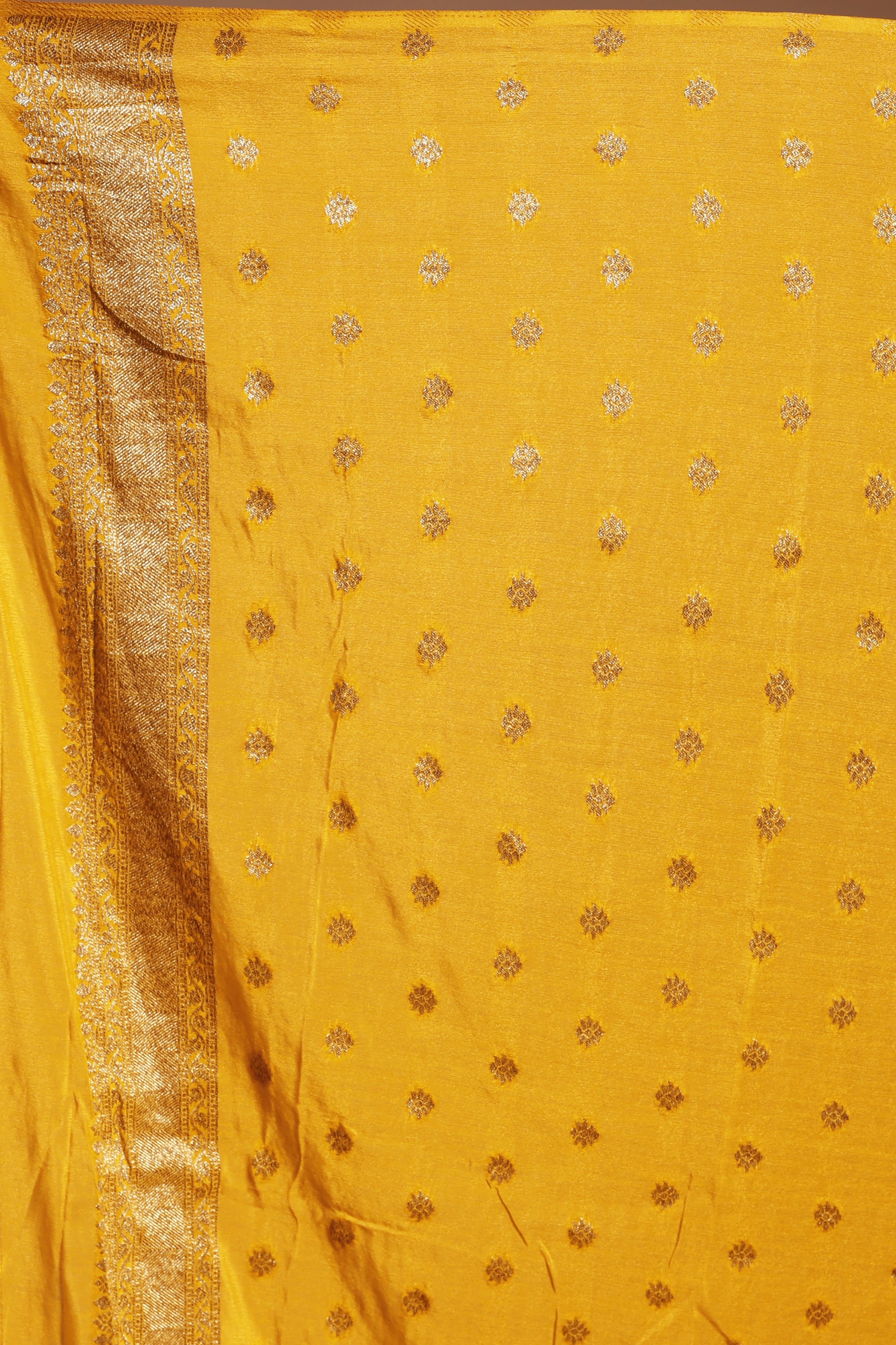 Maroon Semi Chiffon Banarasi Saree With Blouse Piece