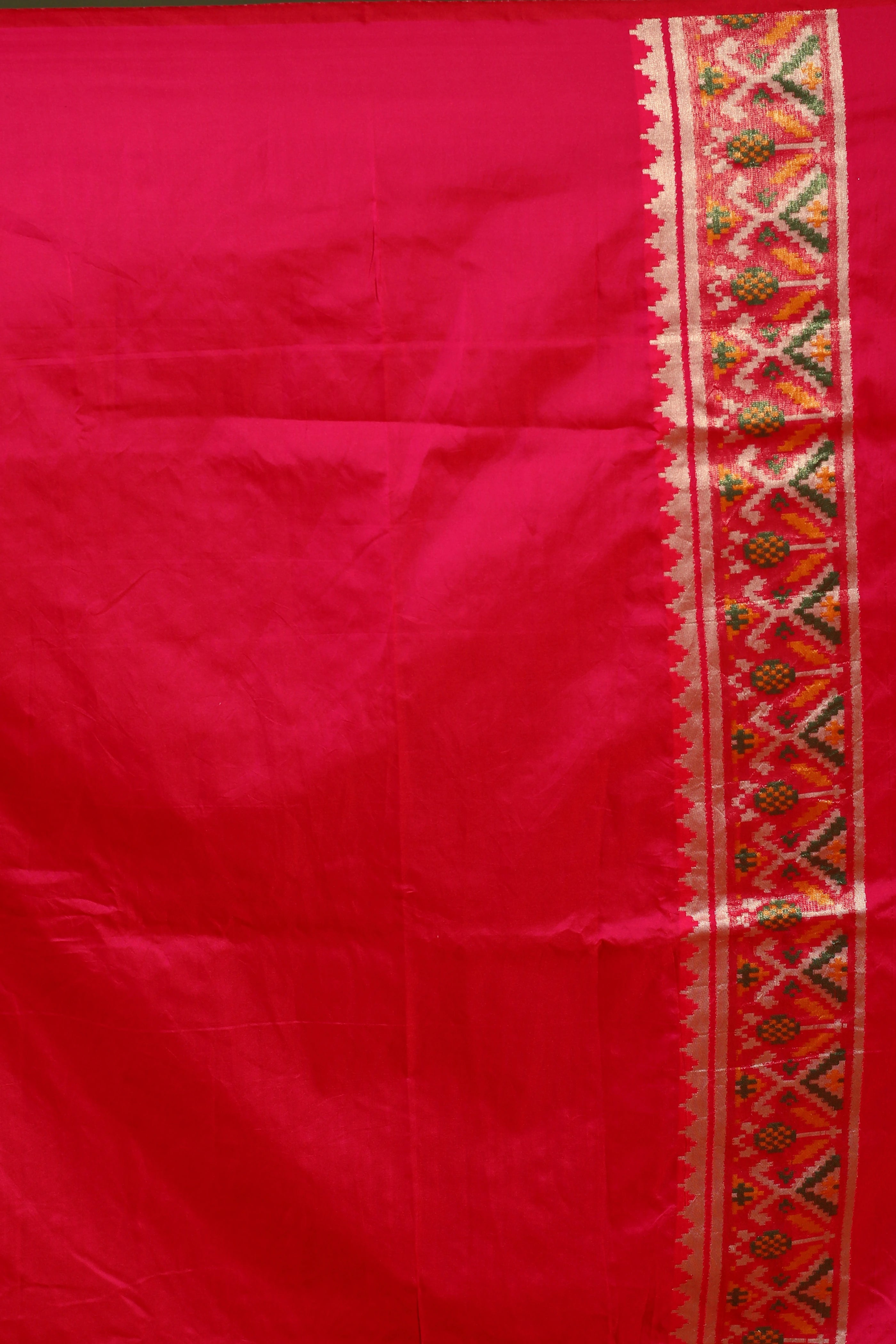 Turmeric Yellow Semi Patola Saree With Blouse Piece
