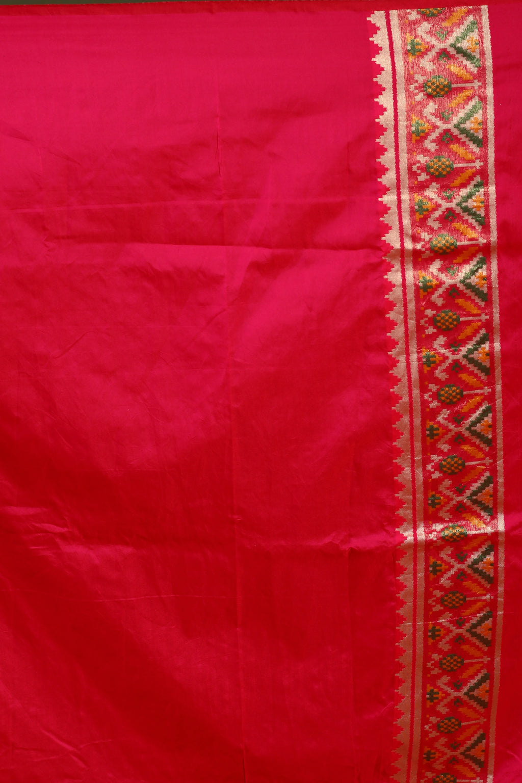Turmeric Yellow Semi Patola Saree With Blouse Piece