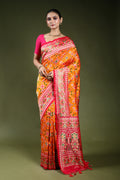 Turmeric Yellow Semi Patola Saree With Blouse Piece
