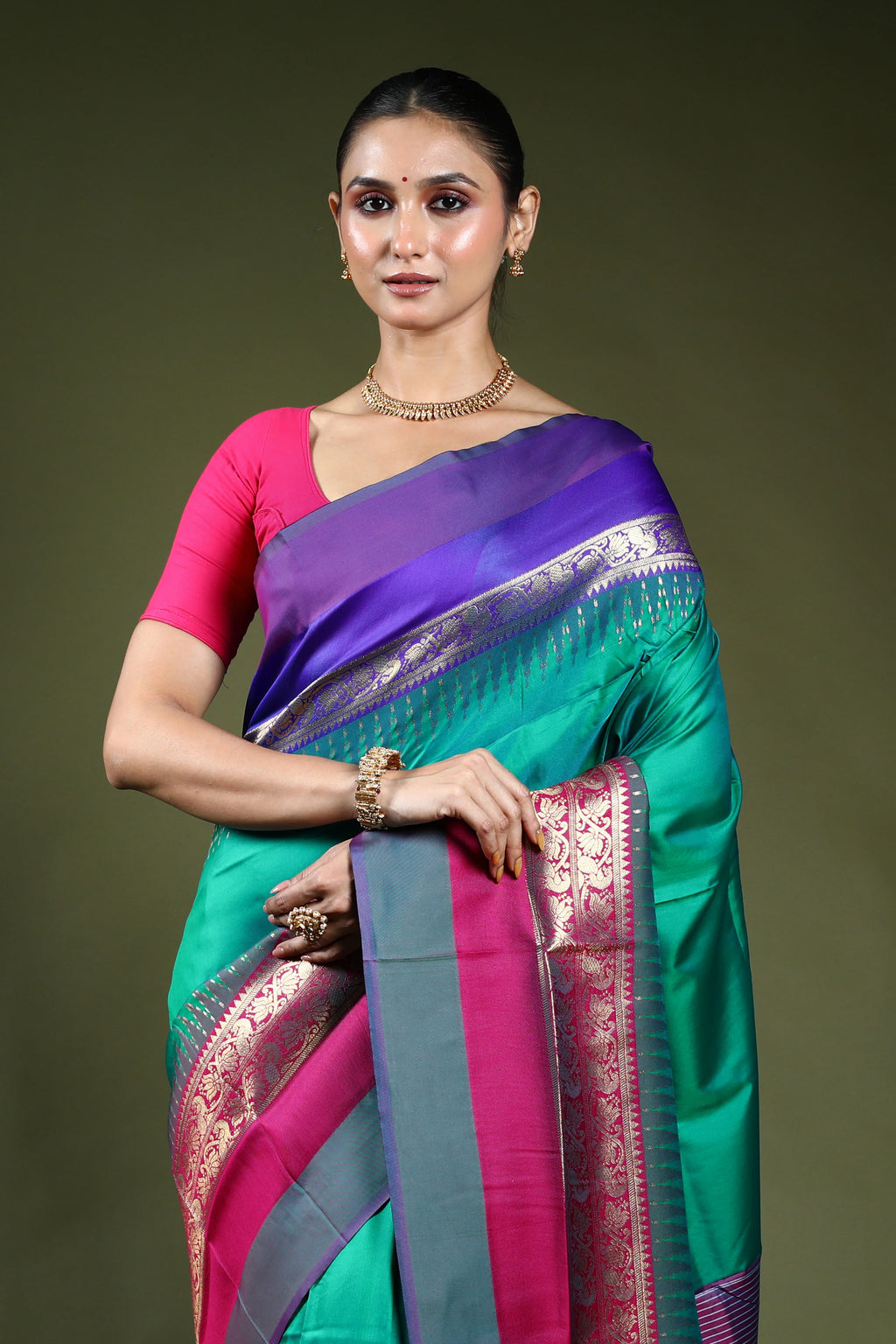 Semi Pochampally Saree With Blouse Piece