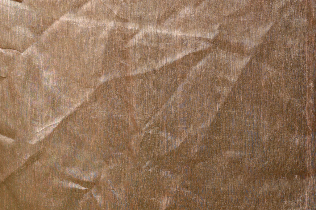 Copper Linen Tissue Saree With Blouse Piece