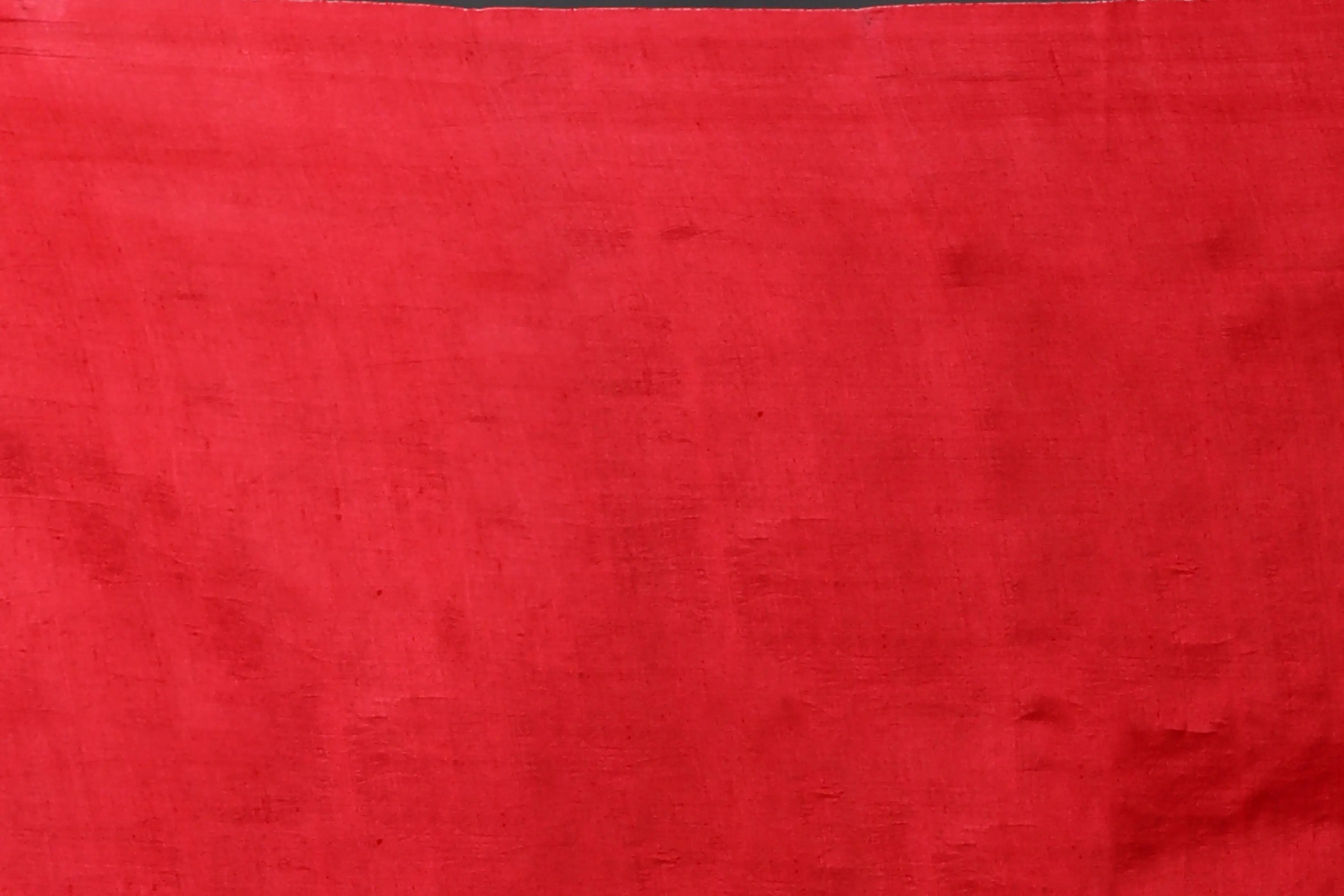 Red & White Silk Katan Saree With Blouse Piece