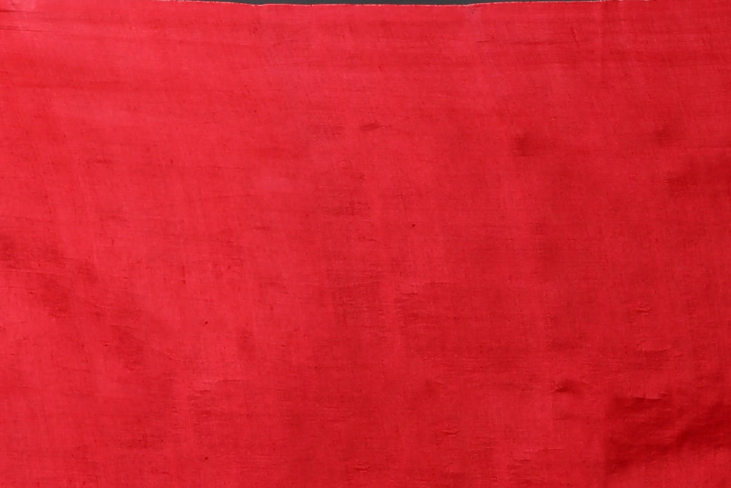 Red & White Silk Katan Saree With Blouse Piece
