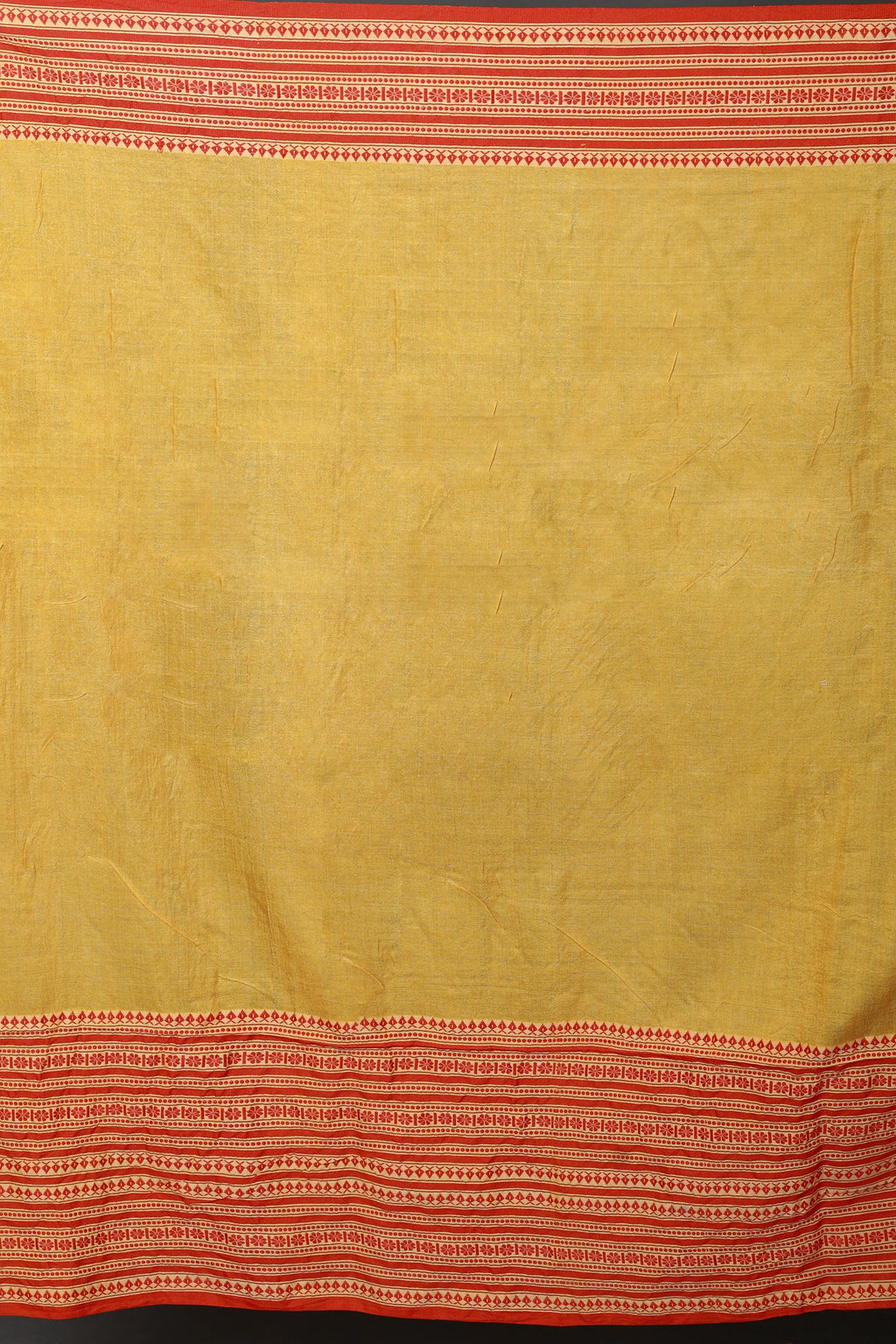 Yellow Red Tussar Saree With Blouse Piece