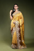 Golden Exclusive Tissue Kanjivaram Saree With Blouse Piece