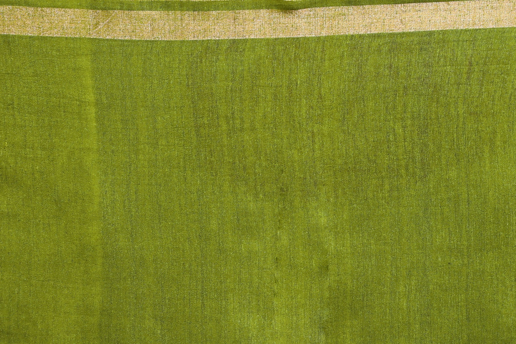 Mehendi Green Matka Saree with Blouse Piece