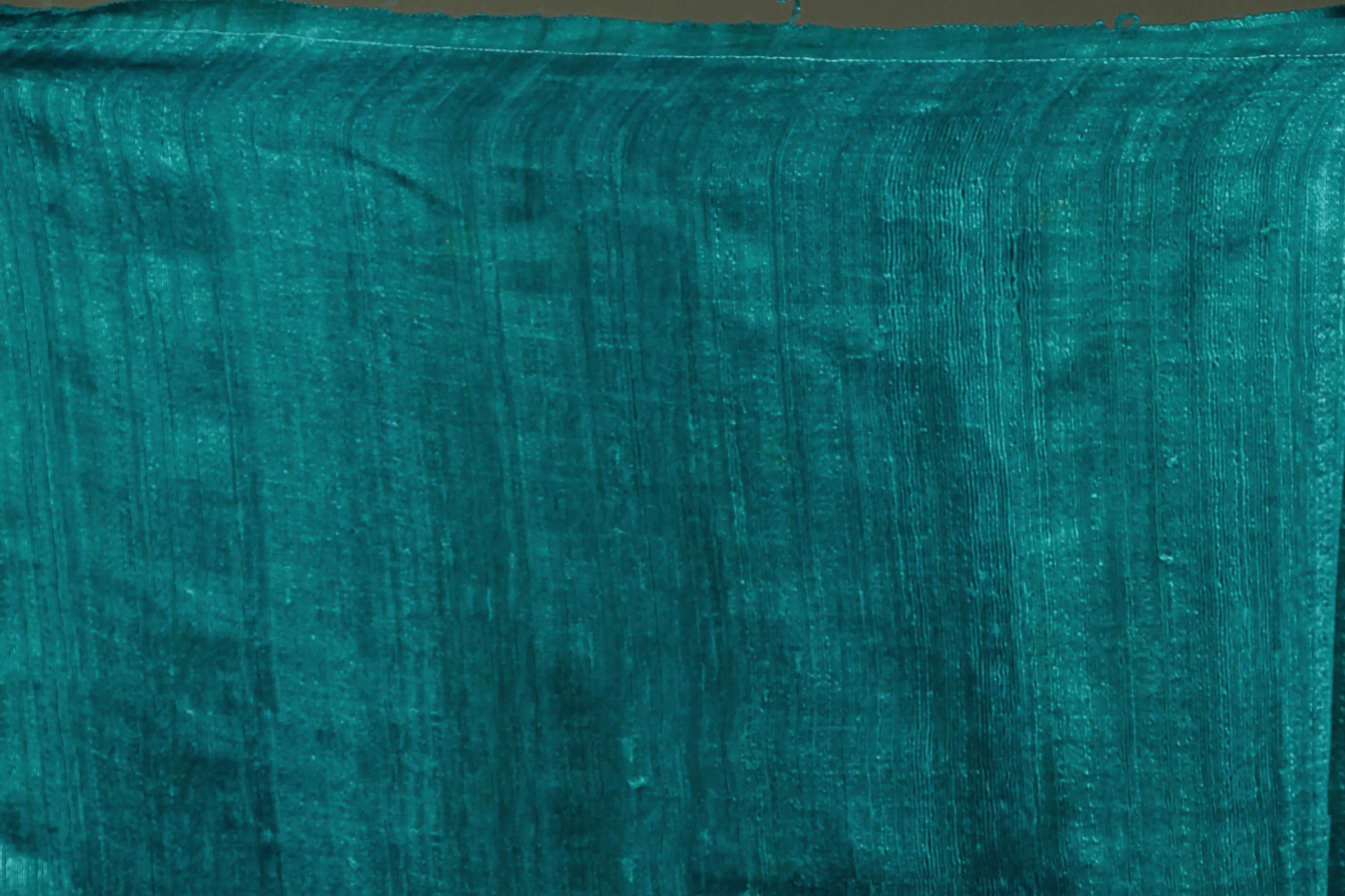 Auqa Blue Muslin Matka Saree with Blouse Piece
