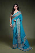 Firoza Blended Tussar Kathiyawadi Saree with Blouse Piece
