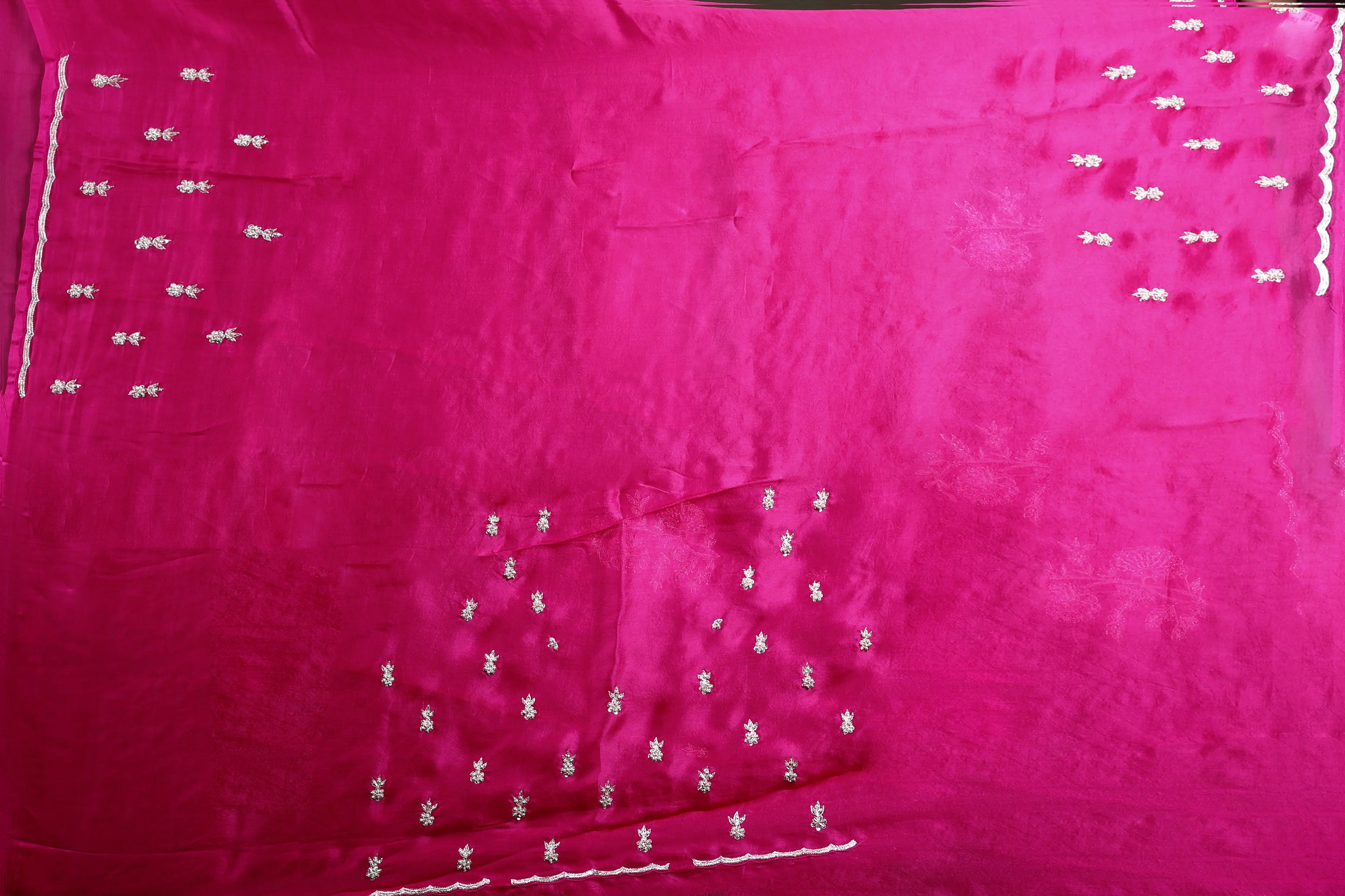 Rani Organza  Saree with Blouse Piece