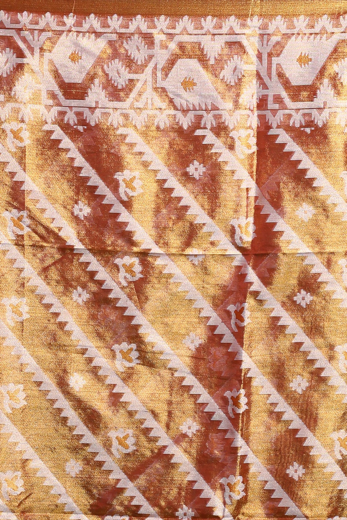 Orange Blended Tissue Jamdani Saree with Blouse Piece