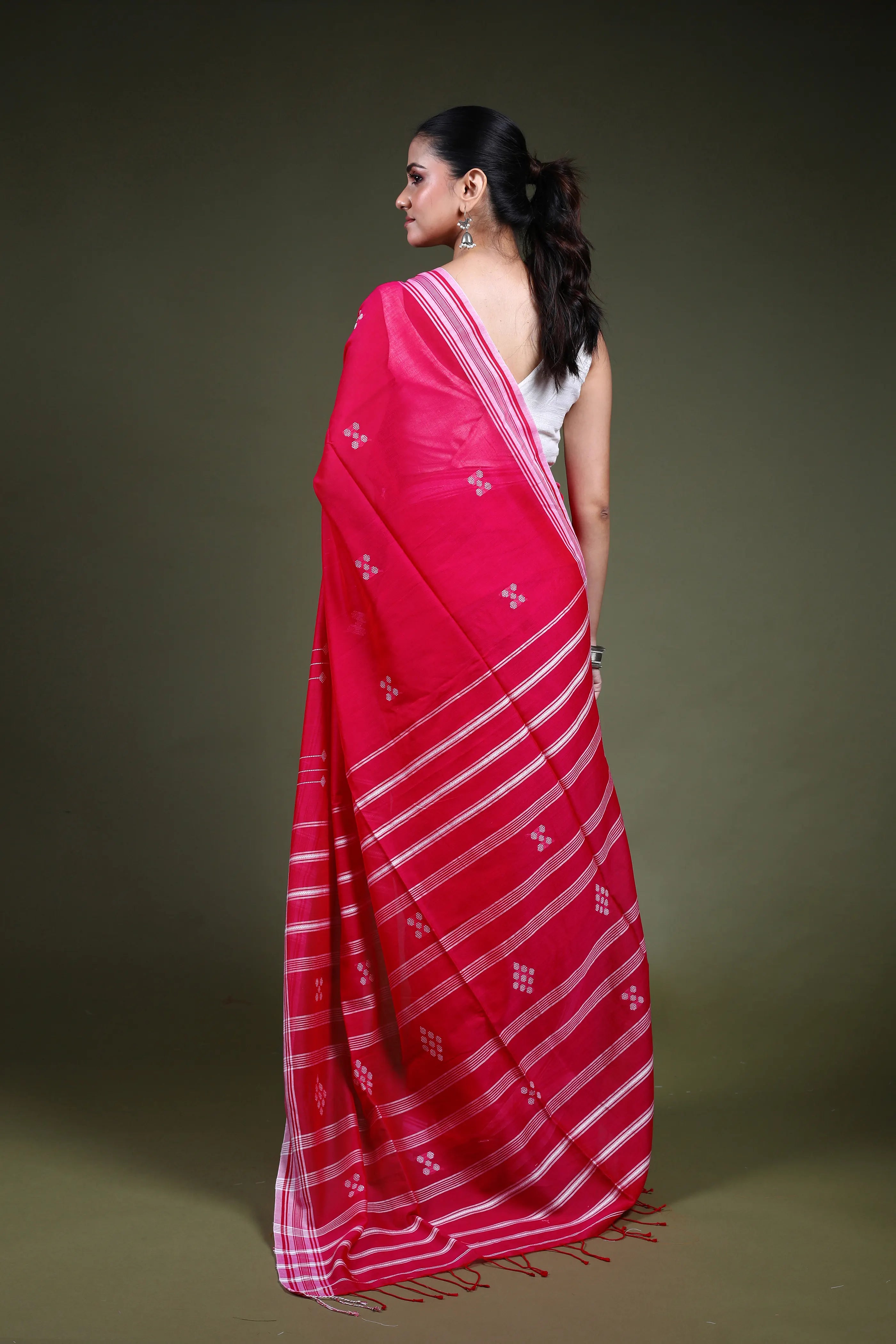 Rani Cotton Saree with Blouse Piece