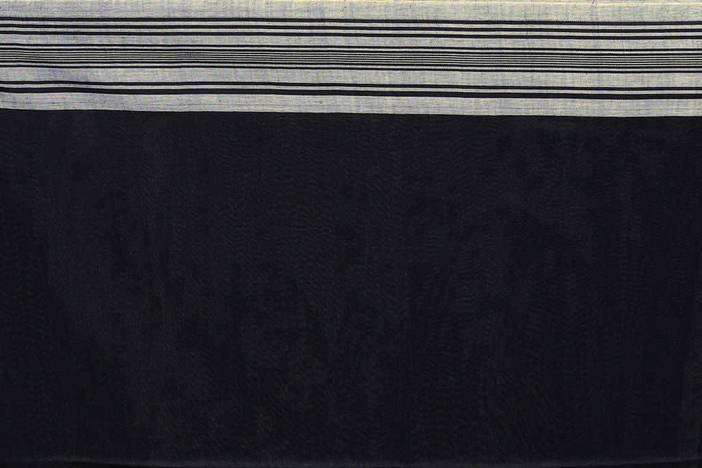 Black Cotton Saree with Blouse Piece