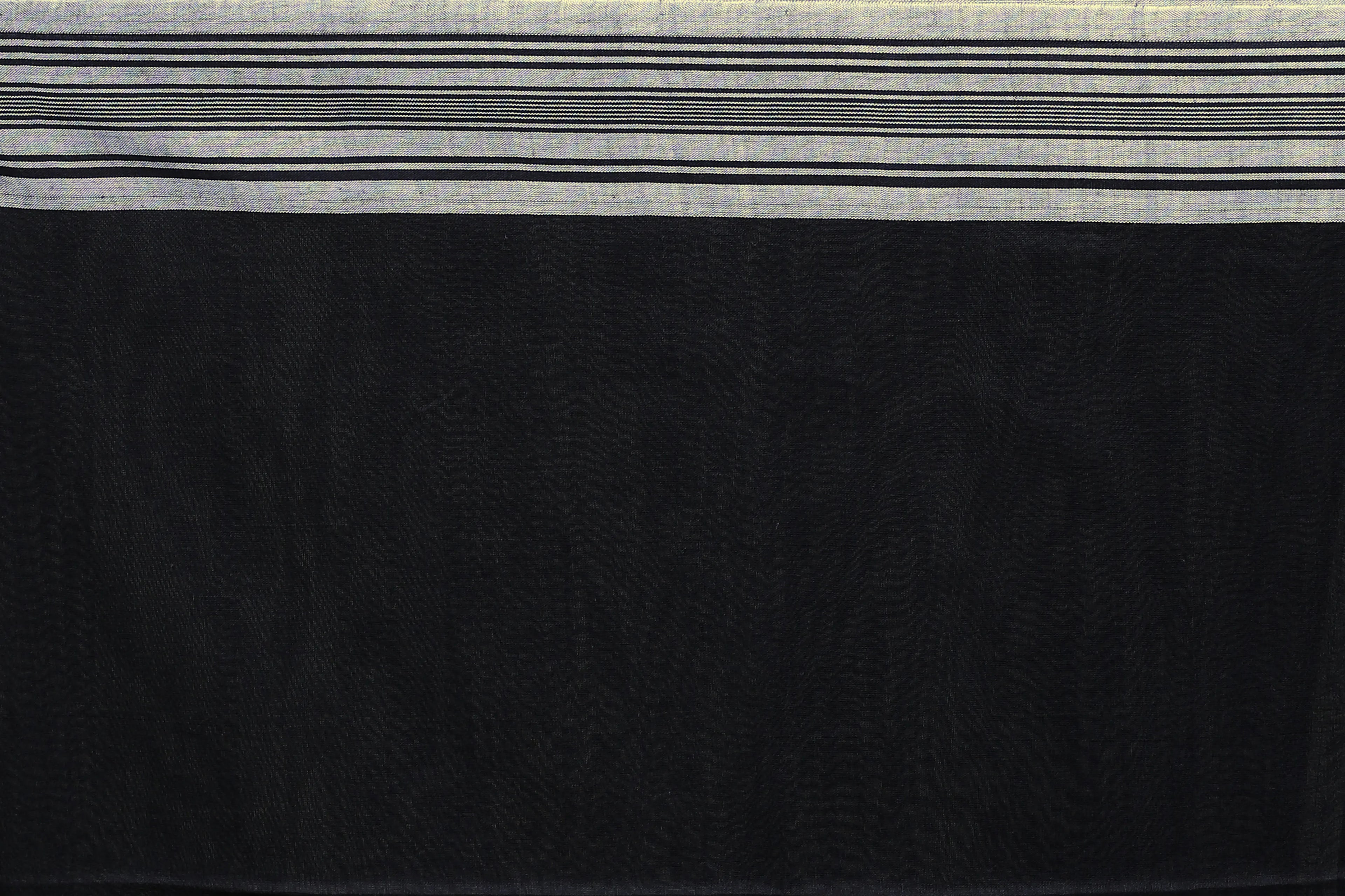 Black Cotton Saree with Blouse Piece