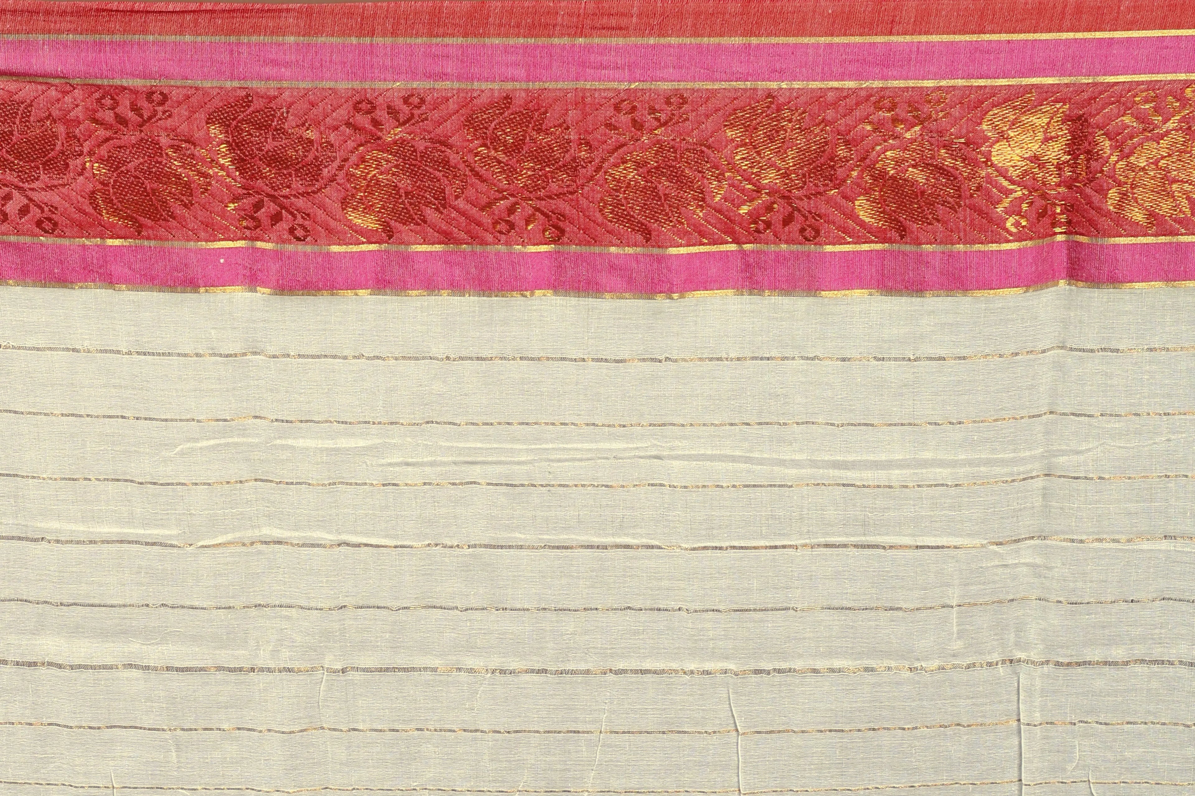 Offwhite Cotton Saree with Blouse Piece