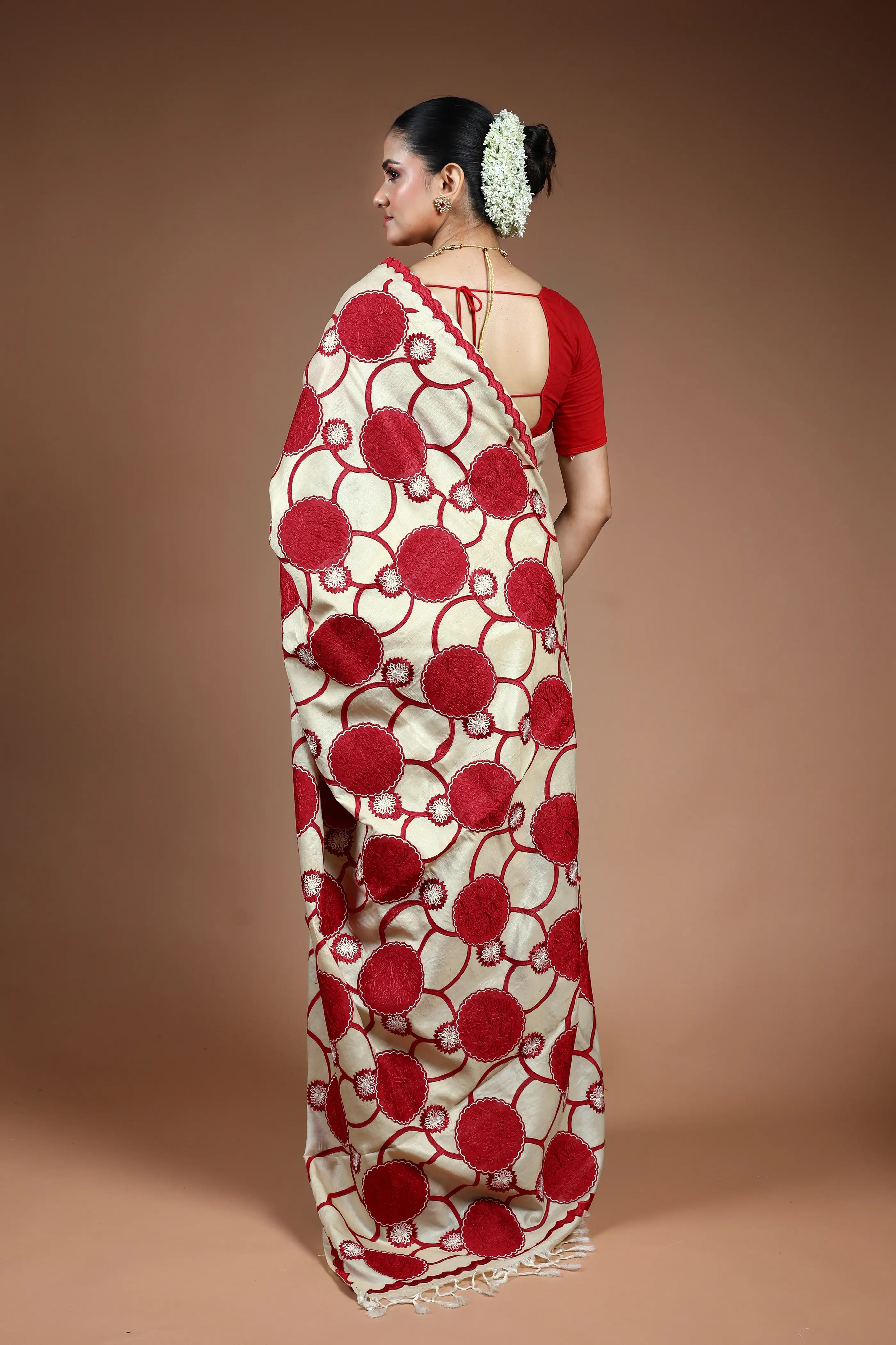 Beige Tussar Saree with Blouse Piece