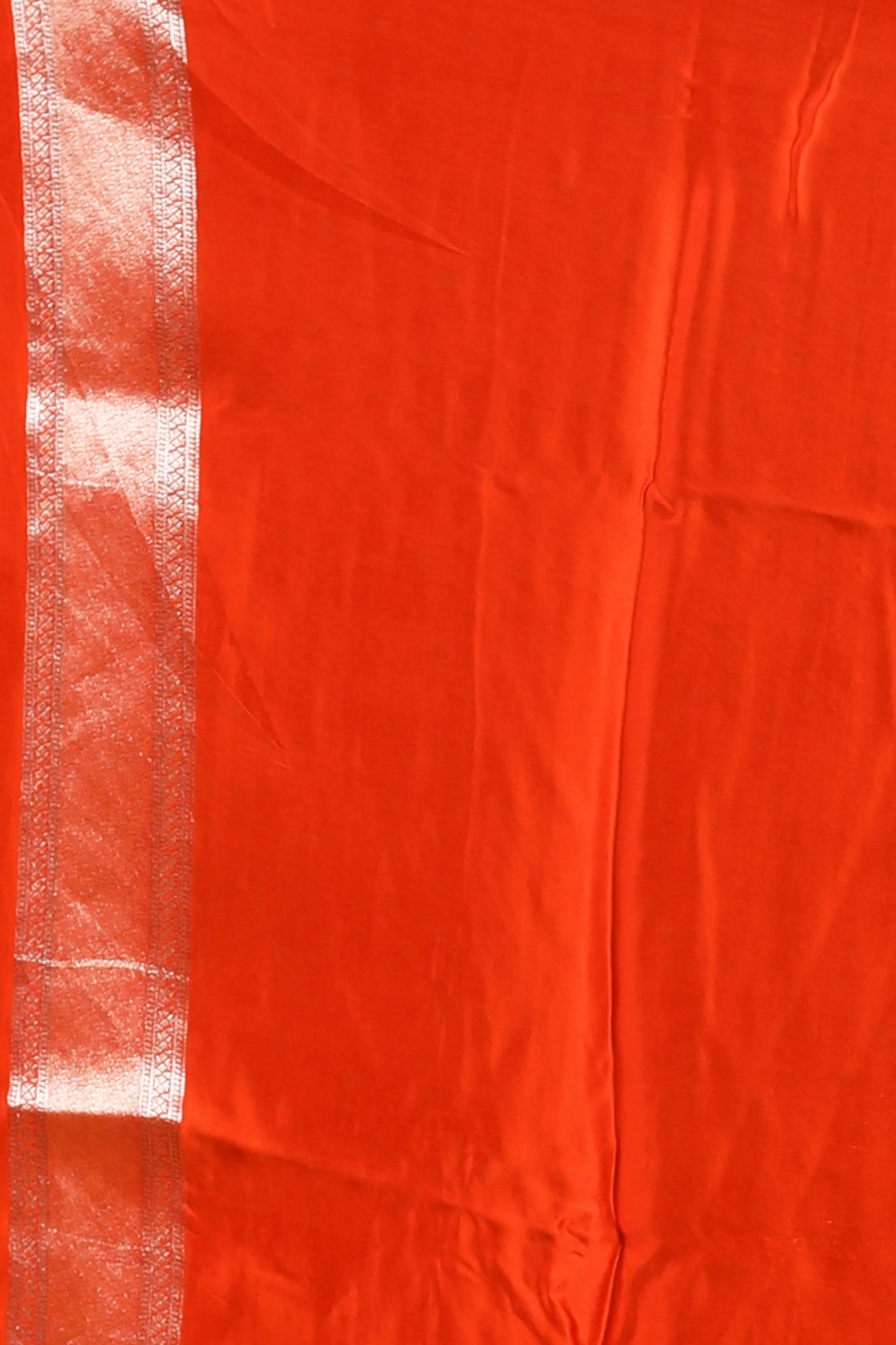 Rust Orange Blended Mashru Saree with Blouse Piece