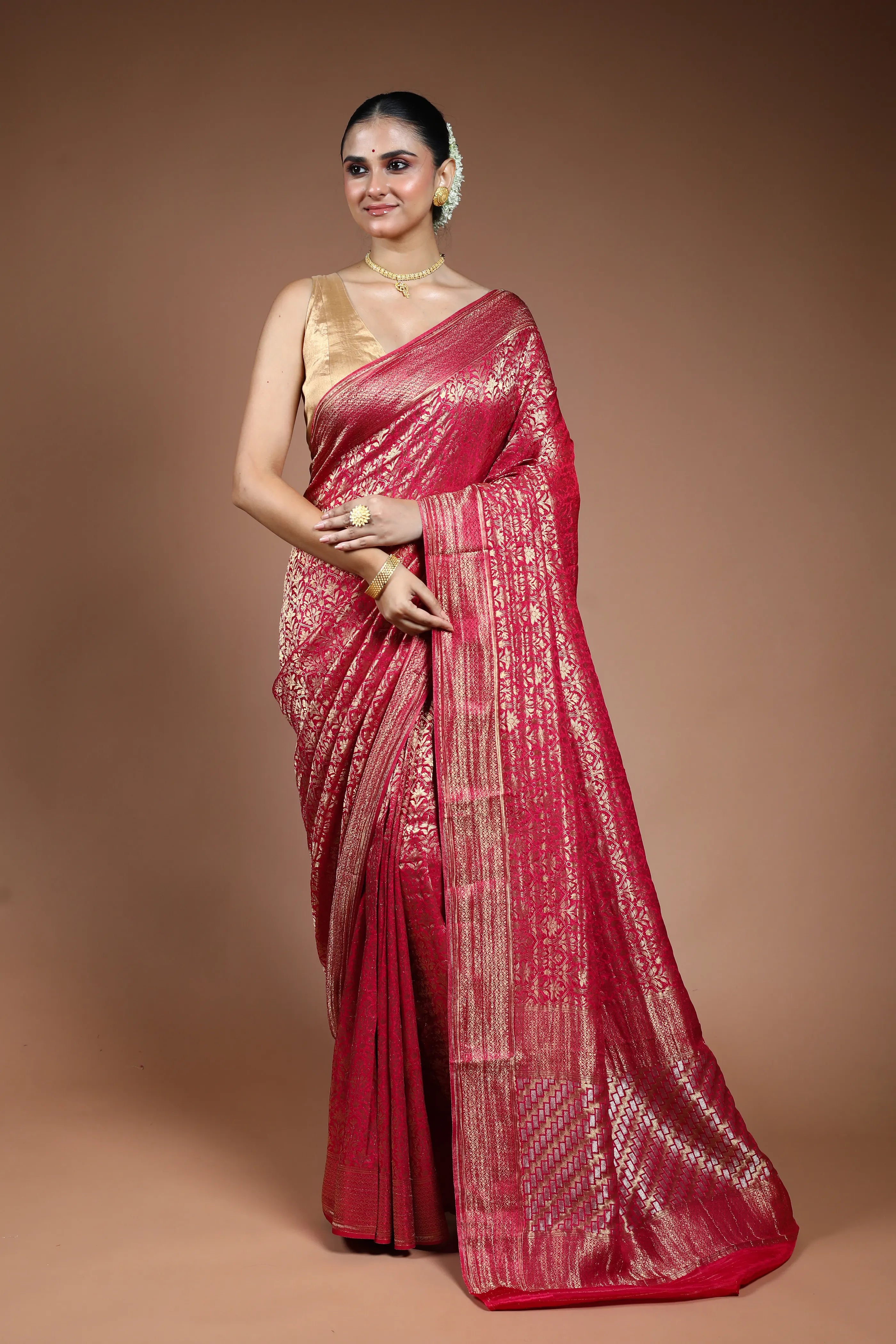 Rani Blended Mashru Saree with Blouse Piece