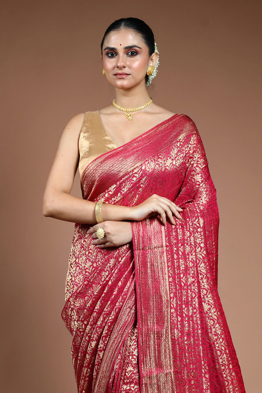 Rani Blended Mashru Saree with Blouse Piece